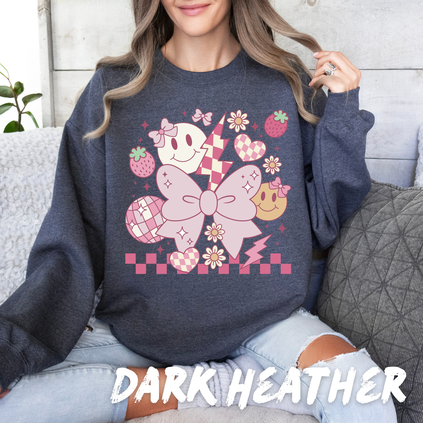 Coquette Valentines Sweatshirt for Kids Valentines Day Gifts