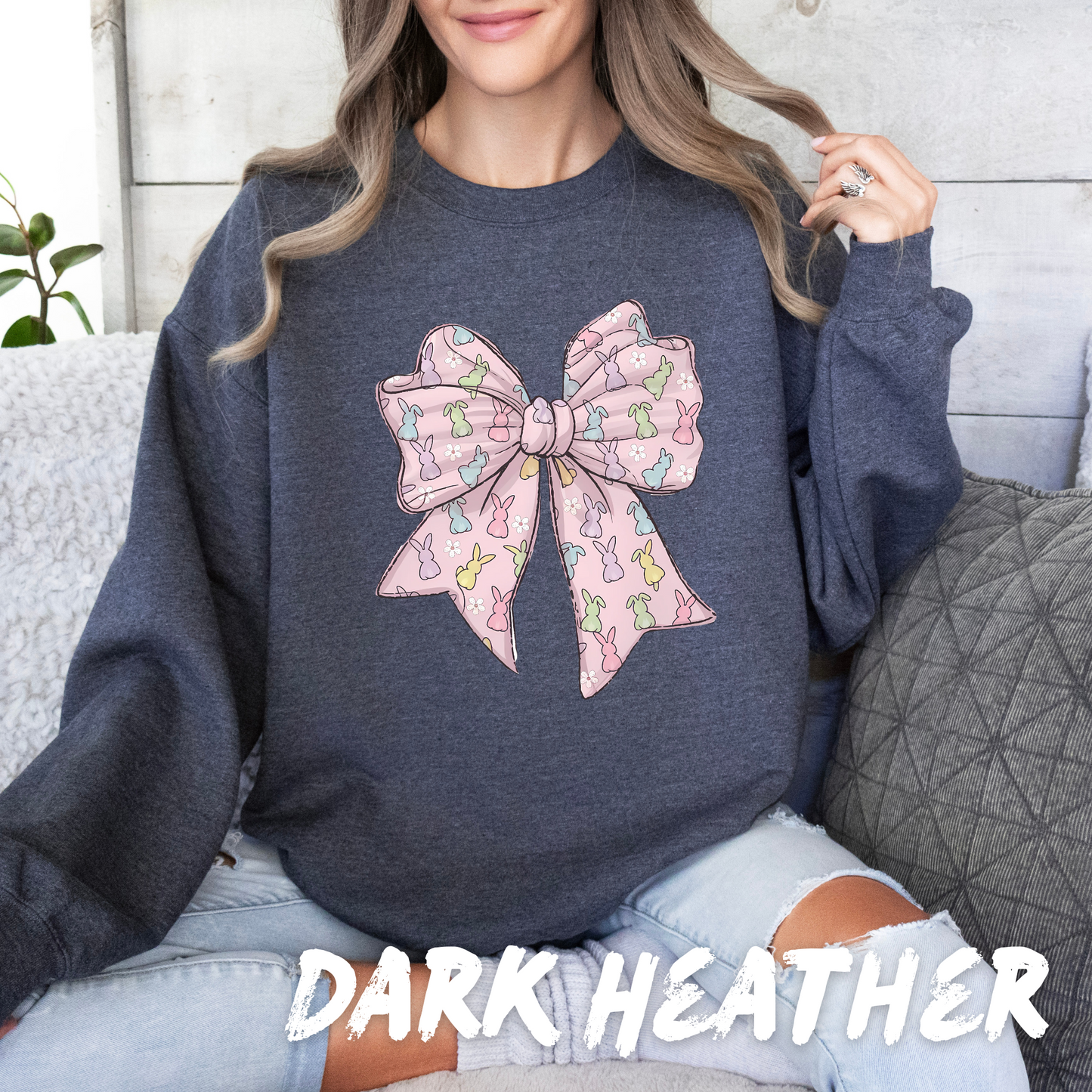 Bunny Bow Coquette Sweatshirt adults and kids