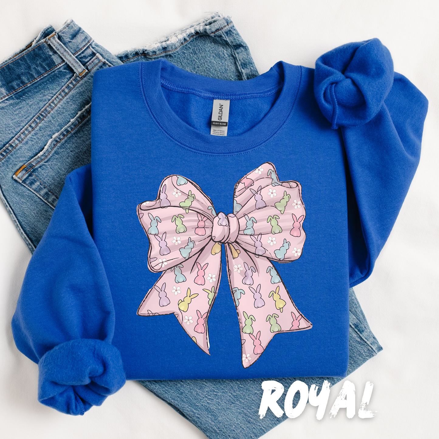 Bunny Bow Coquette Sweatshirt adults and kids