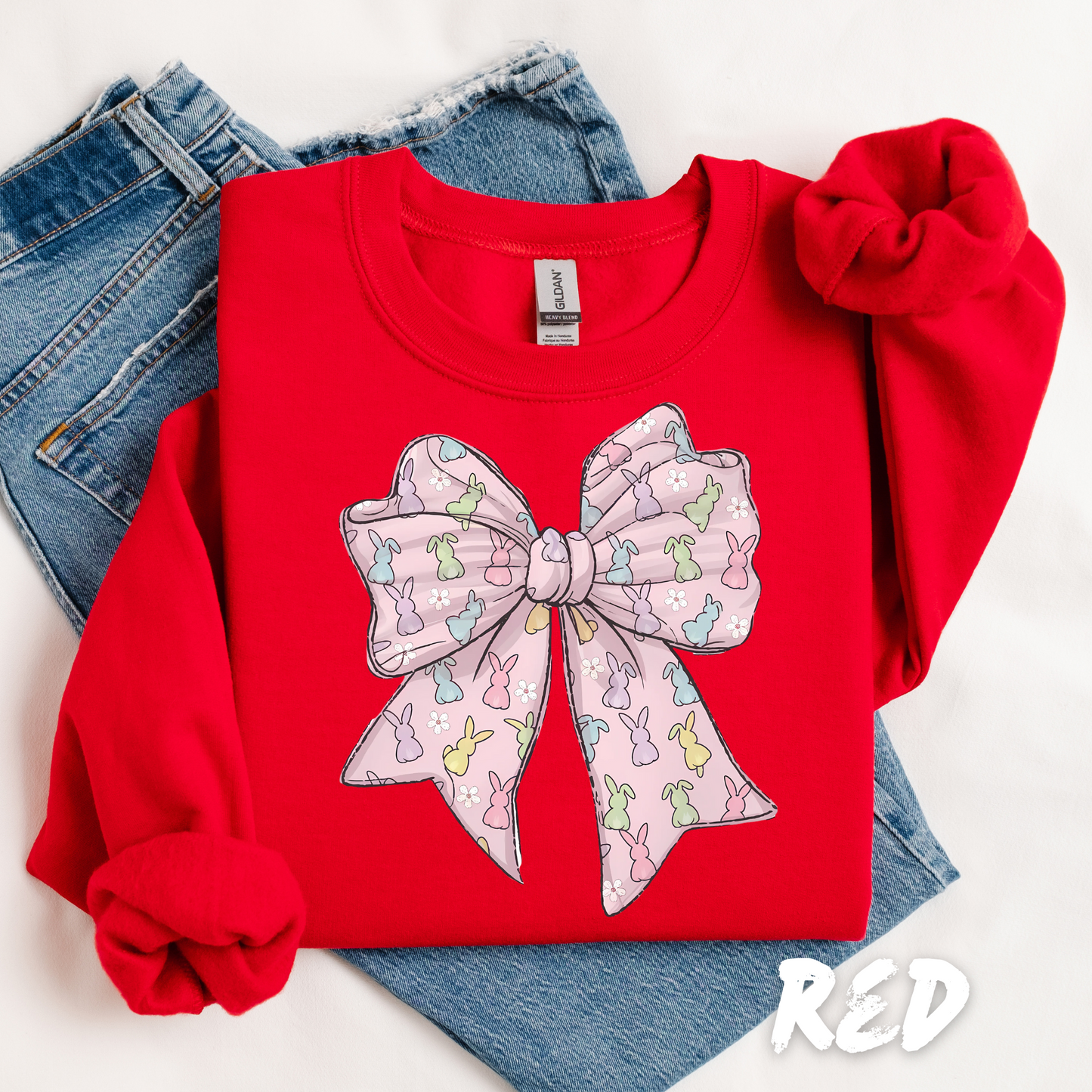 Bunny Bow Coquette Sweatshirt adults and kids