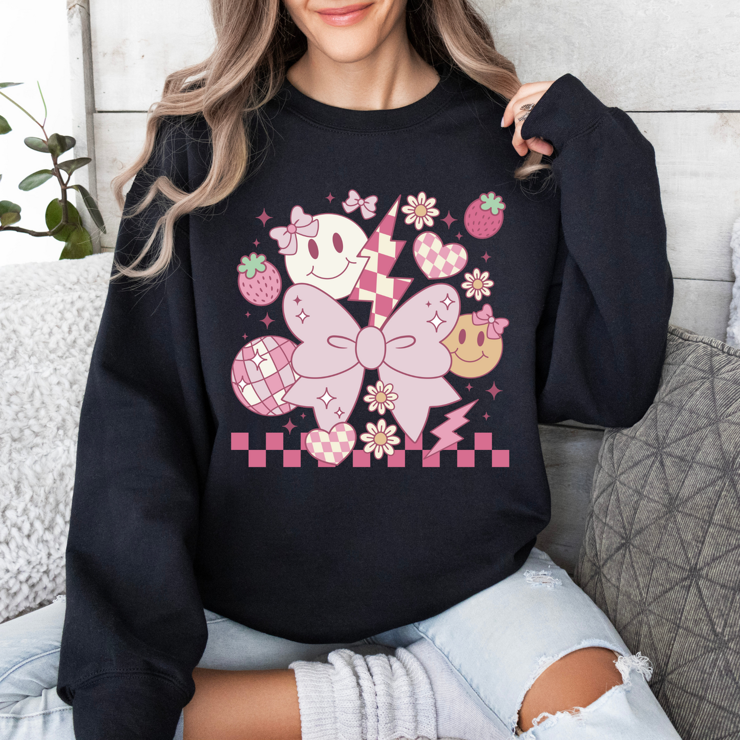 Coquette Valentines Sweatshirt for Kids Valentines Day Gifts