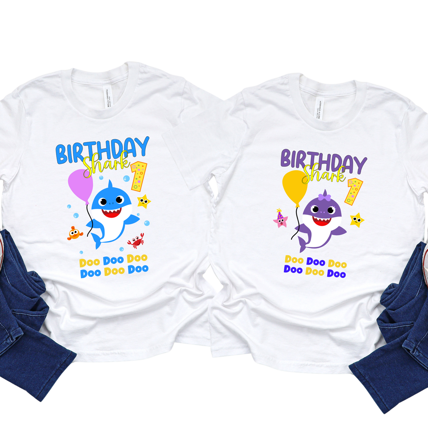Custom *B.b.Shark* Birthday Shirt Unisex for Kids and Adults 2.0