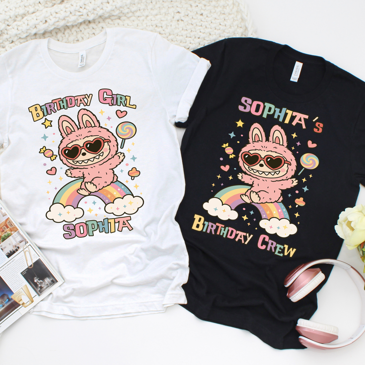 _Labubu_ Birthday T-Shirts - Kawaii Bunny Shirts - Cute Kids Shirt