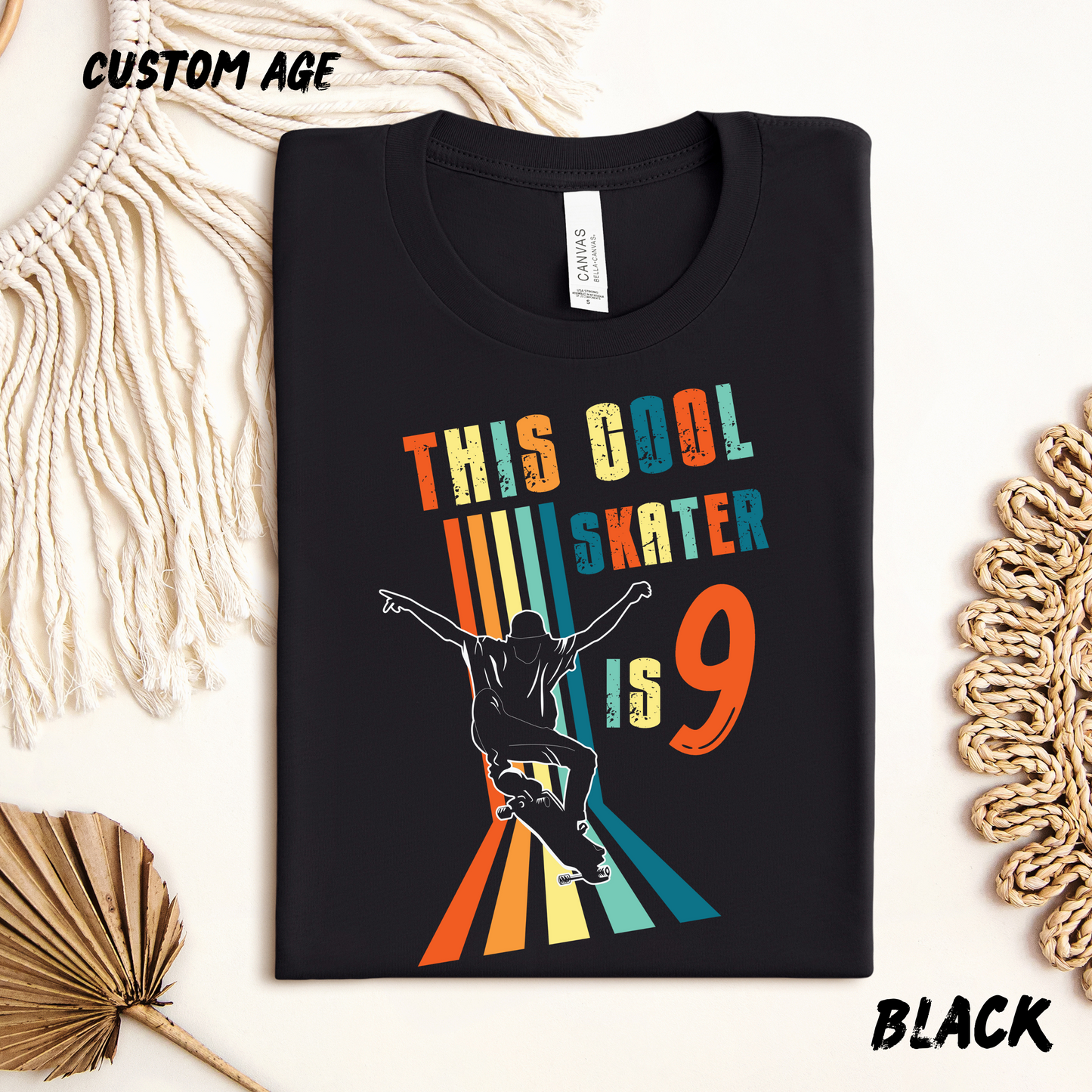Skateboarding Custom Age Retro Shirt for Kids and Adults