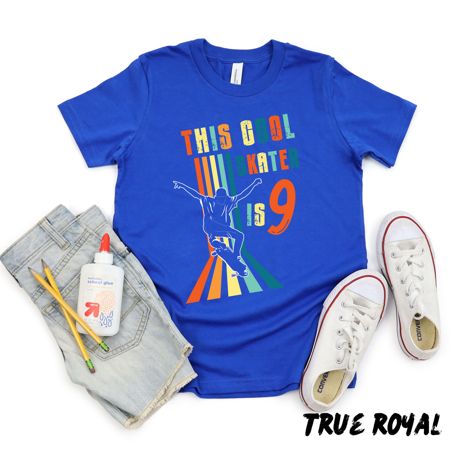 Skateboarding Custom Age Retro Shirt for Kids and Adults
