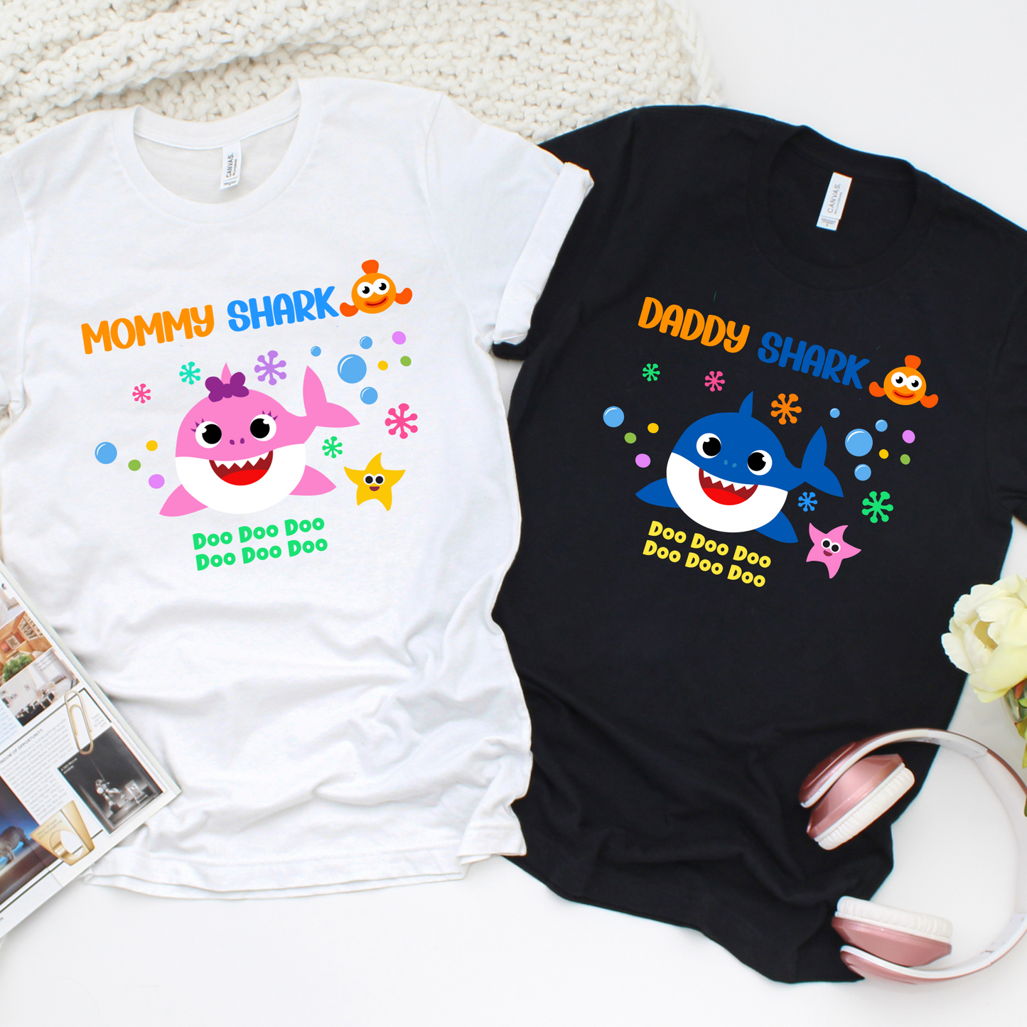 Custom *B.b.Shark* Birthday Shirt Unisex for Kids and Adults