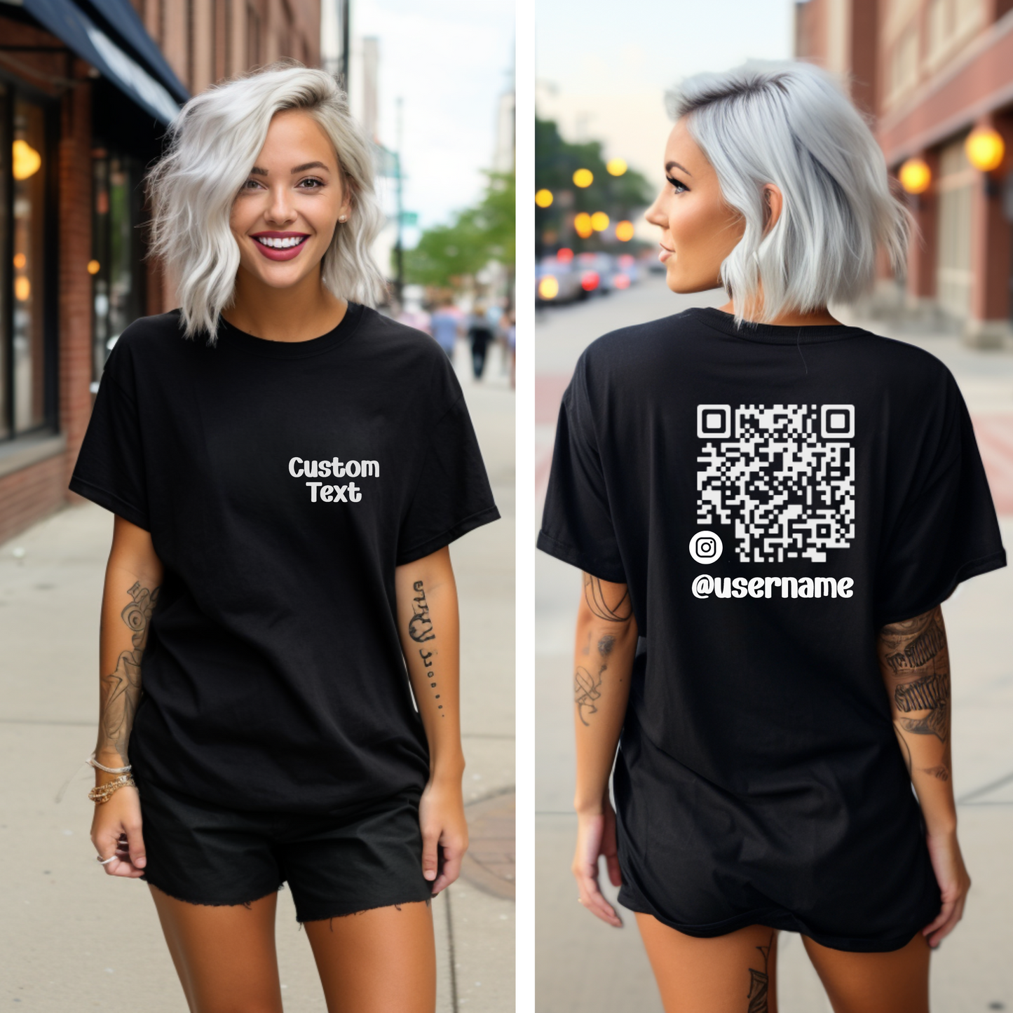 Custom QR code Shirt with custom text