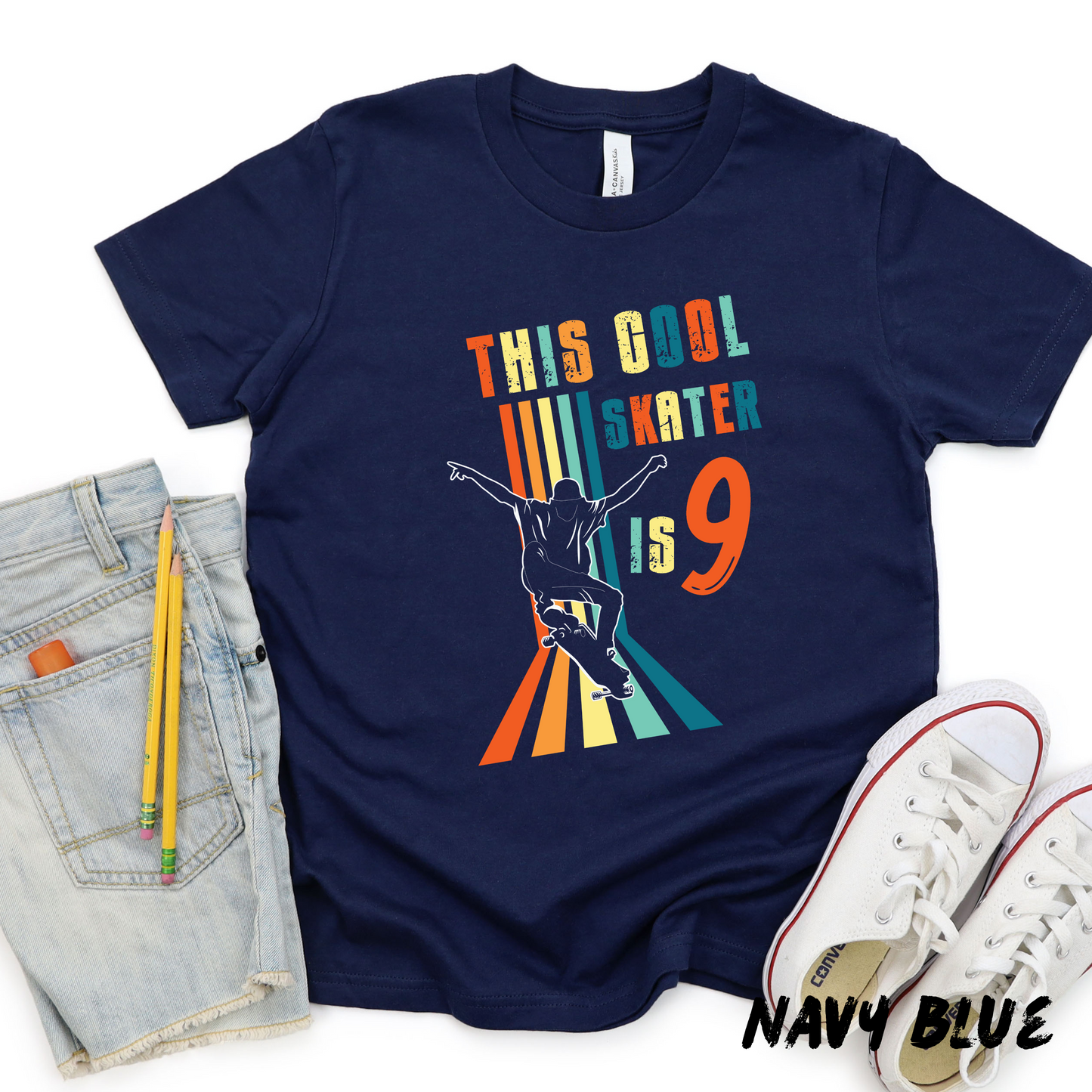 Skateboarding Custom Age Retro Shirt for Kids and Adults
