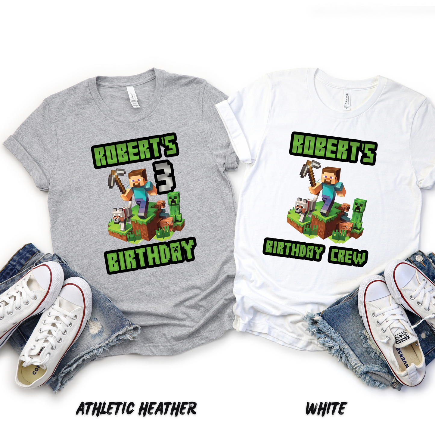Personalized_Minecraft_Birthday Shirts for Kids and Adults