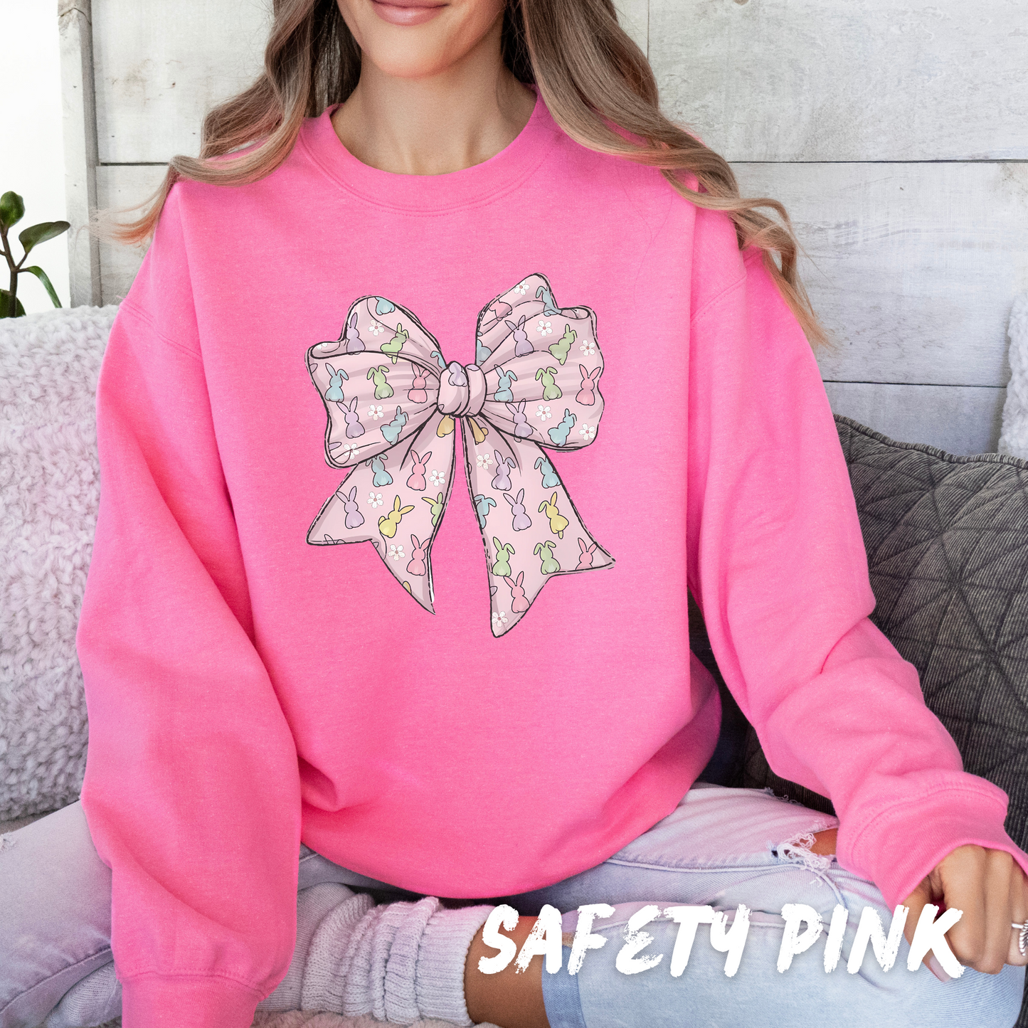 Bunny Bow Coquette Sweatshirt adults and kids