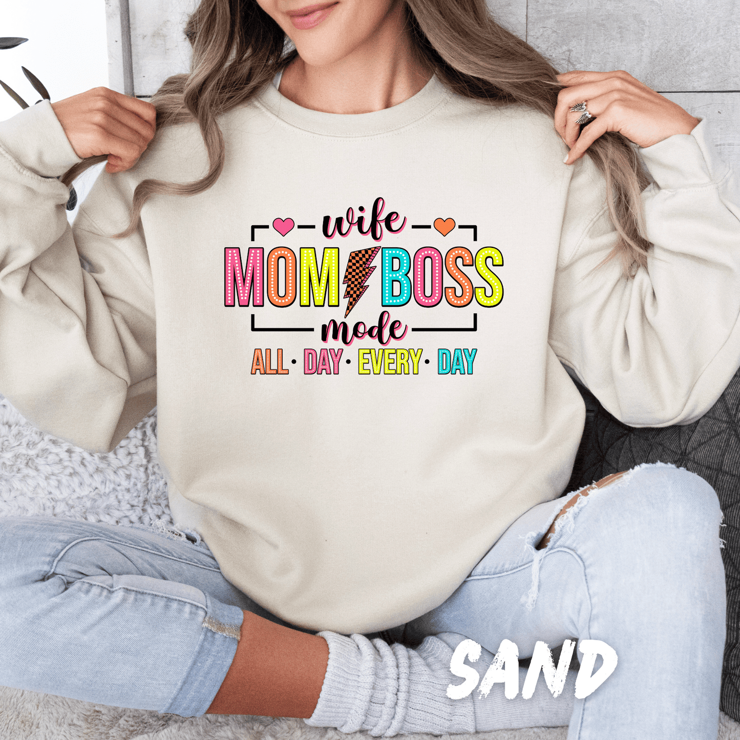 Funny Mom Sweatshirt Wife Mom Boss