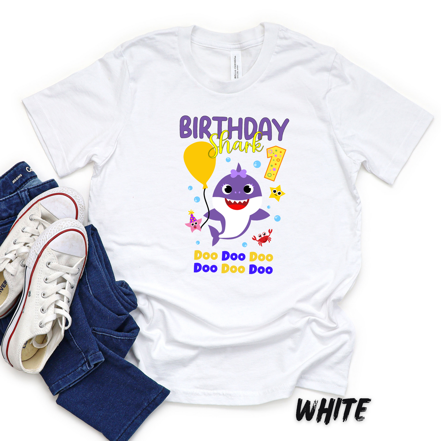 Custom *B.b.Shark* Birthday Shirt Unisex for Kids and Adults 2.0