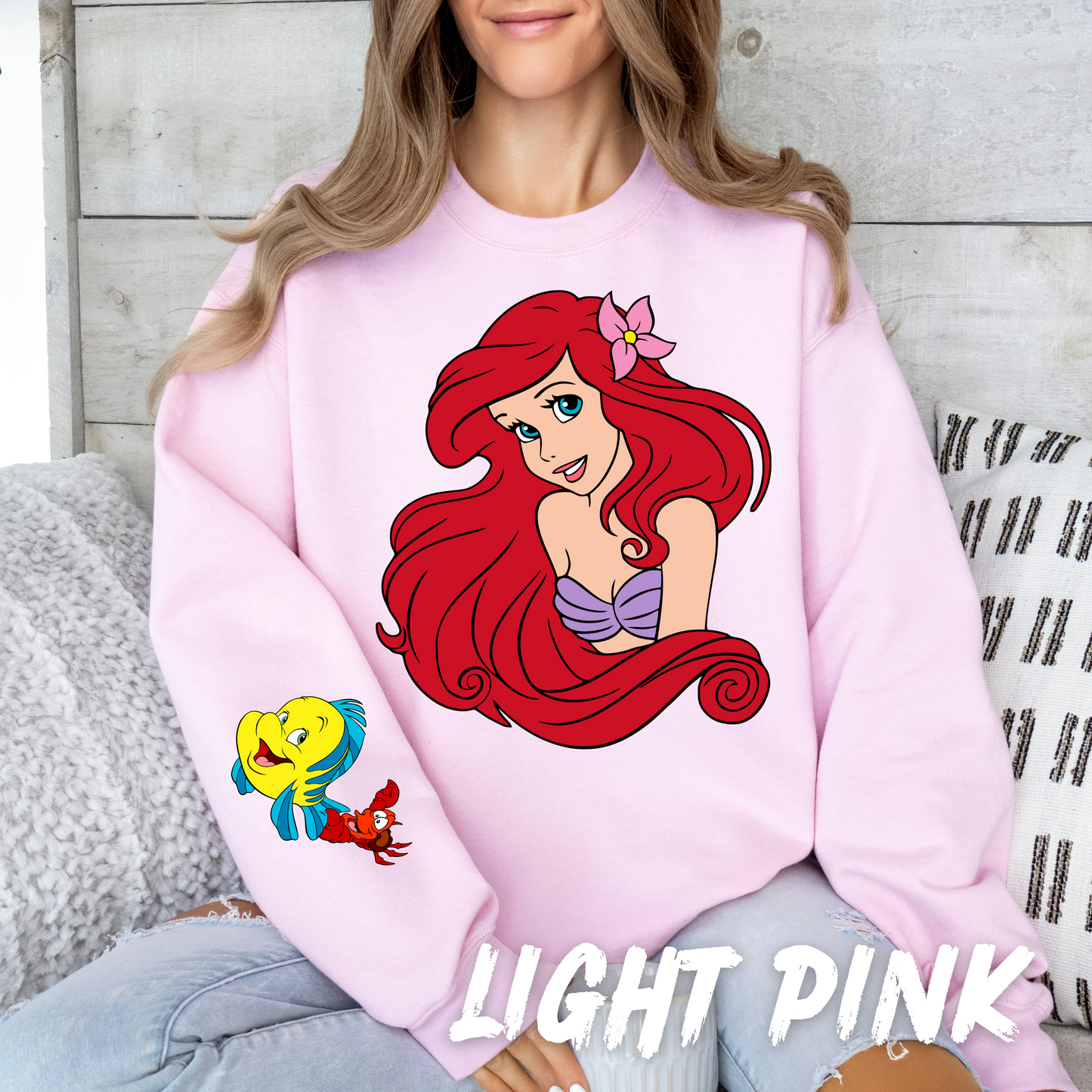 Mermaid Valentine Sweatshirt with sleeve design - Perfect Gift for Valentine’s Day