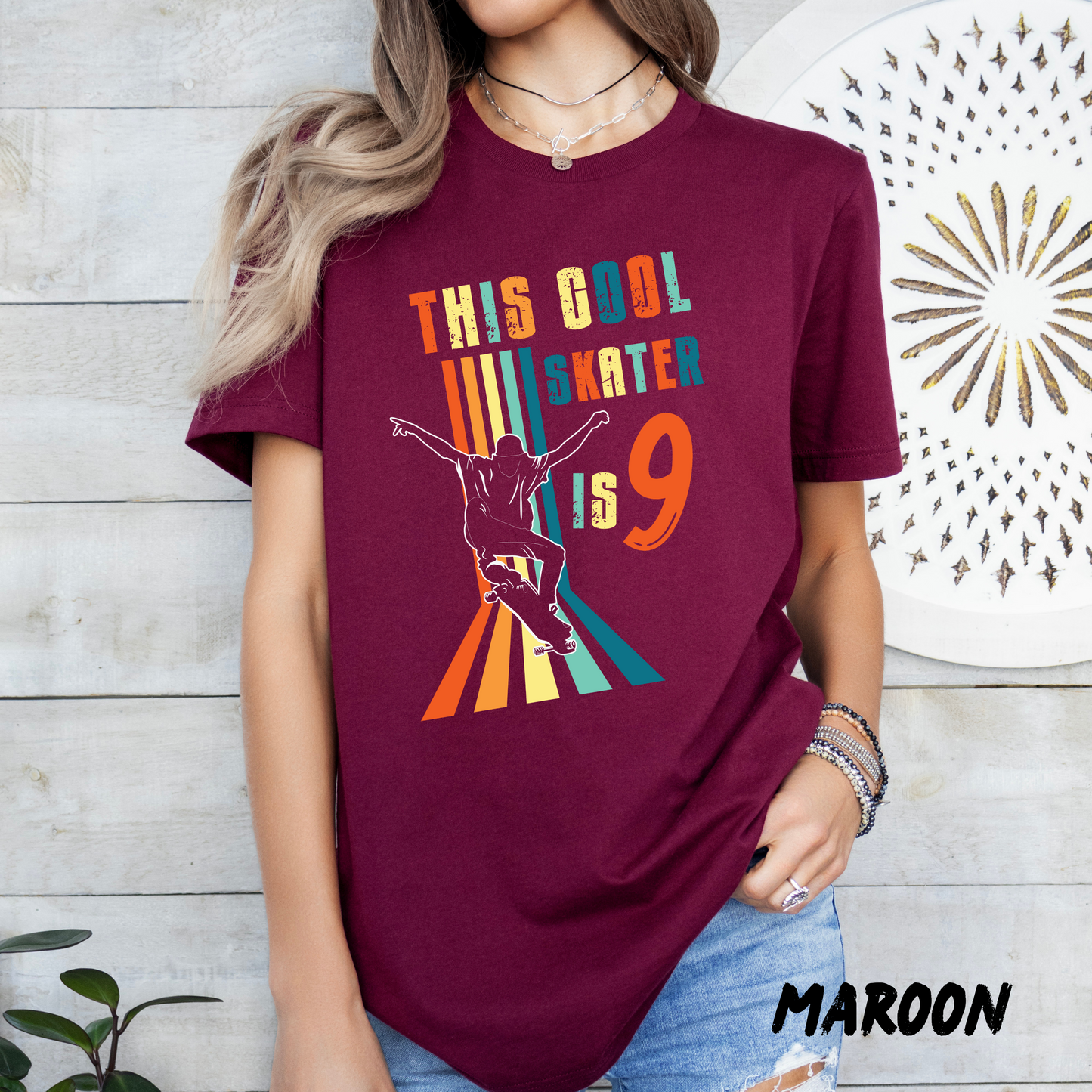 Skateboarding Custom Age Retro Shirt for Kids and Adults