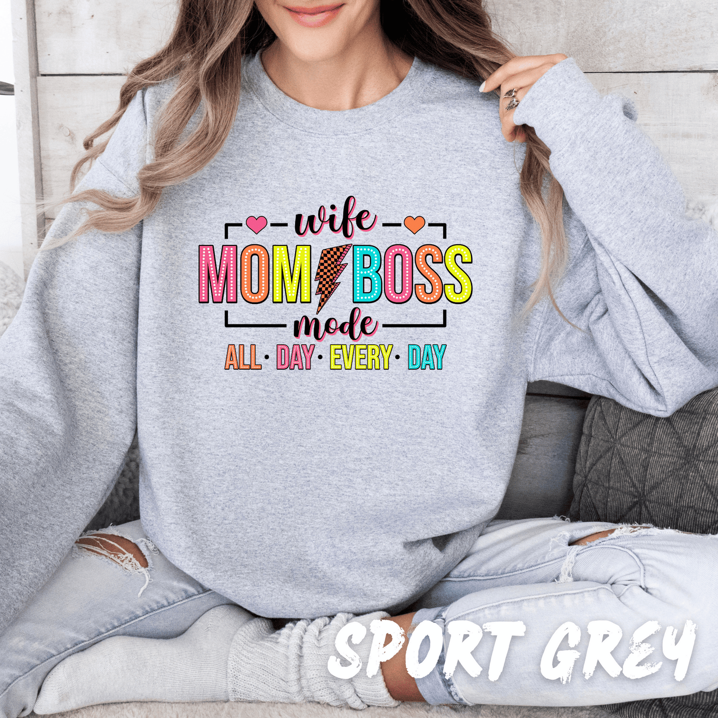 Funny Mom Sweatshirt Wife Mom Boss