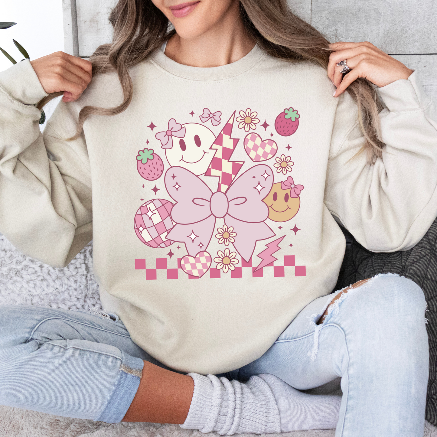Coquette Valentines Sweatshirt for Kids Valentines Day Gifts