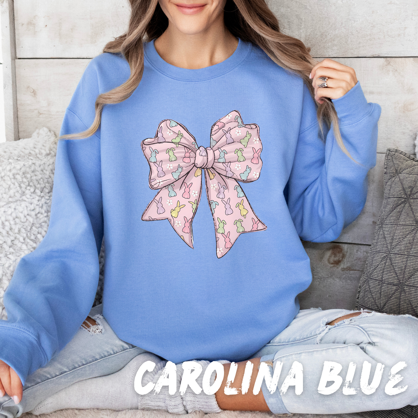 Bunny Bow Coquette Sweatshirt adults and kids