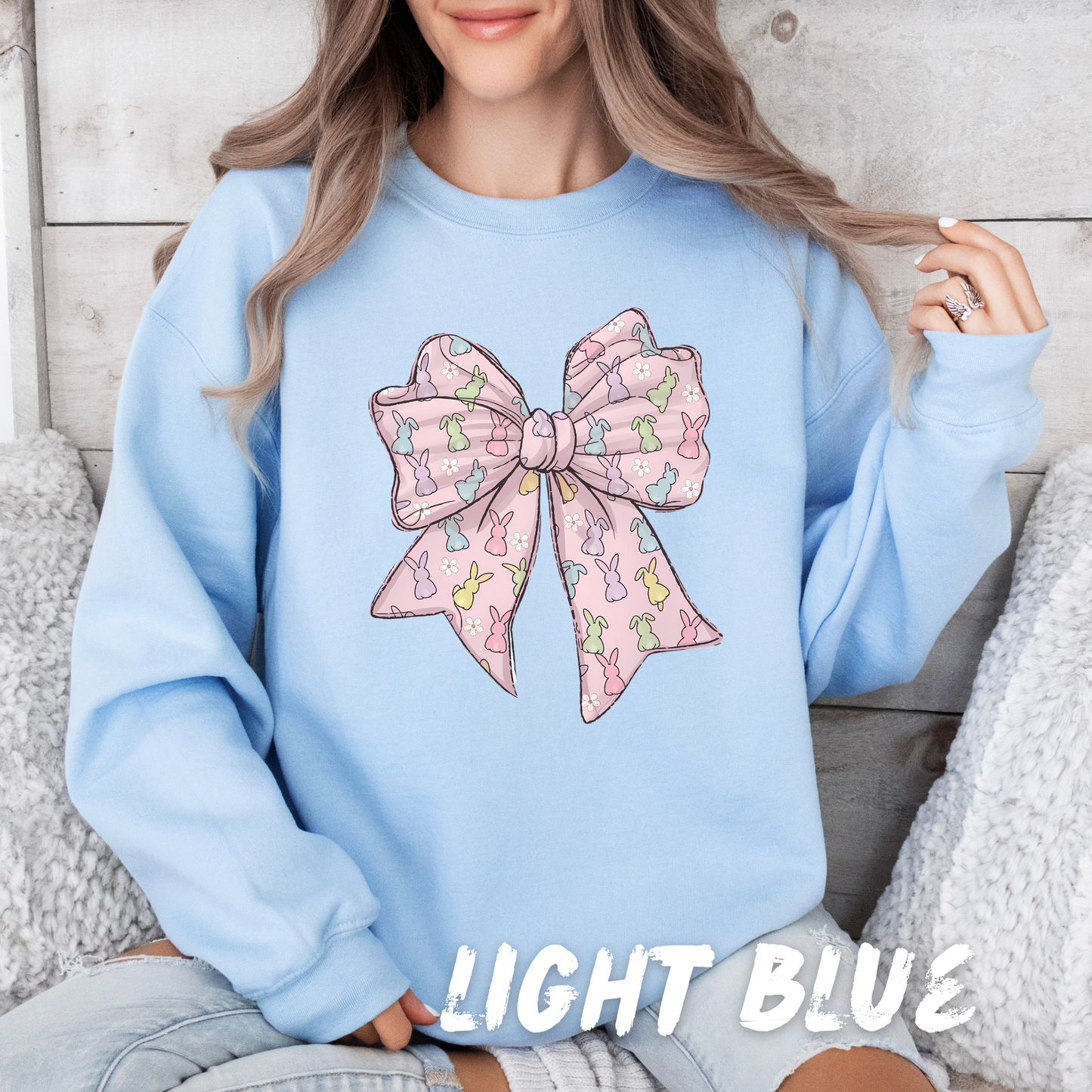 Bunny Bow Coquette Sweatshirt adults and kids