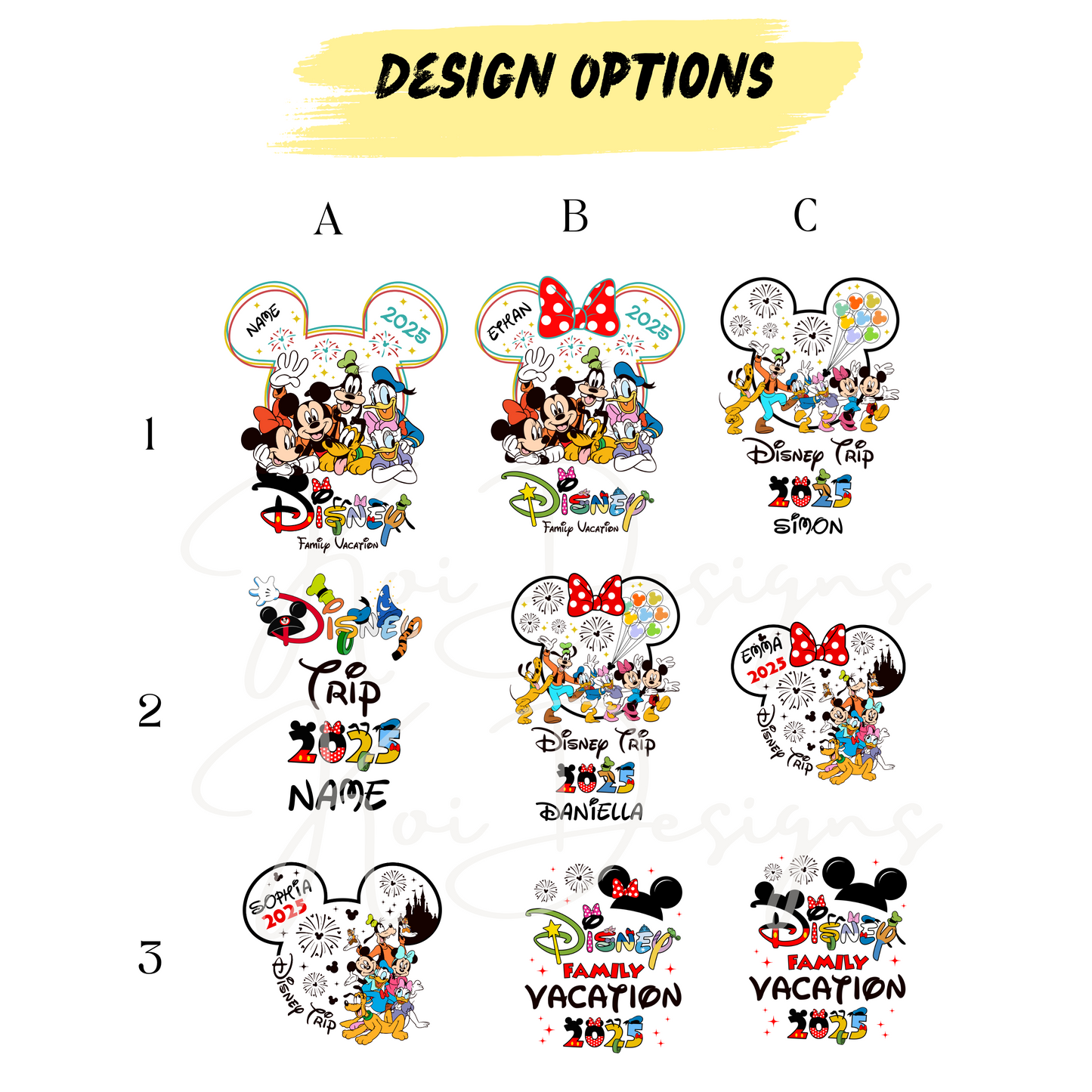 Custom_Disney_ 2025 Matching Family Shirts for Adults and Kids