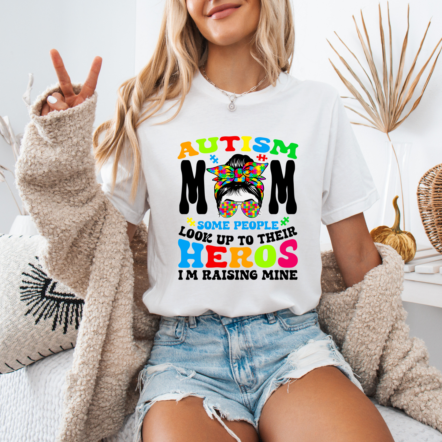 Autism Awareness T-Shirt - Autism Awareness Mom Heroes Shirt