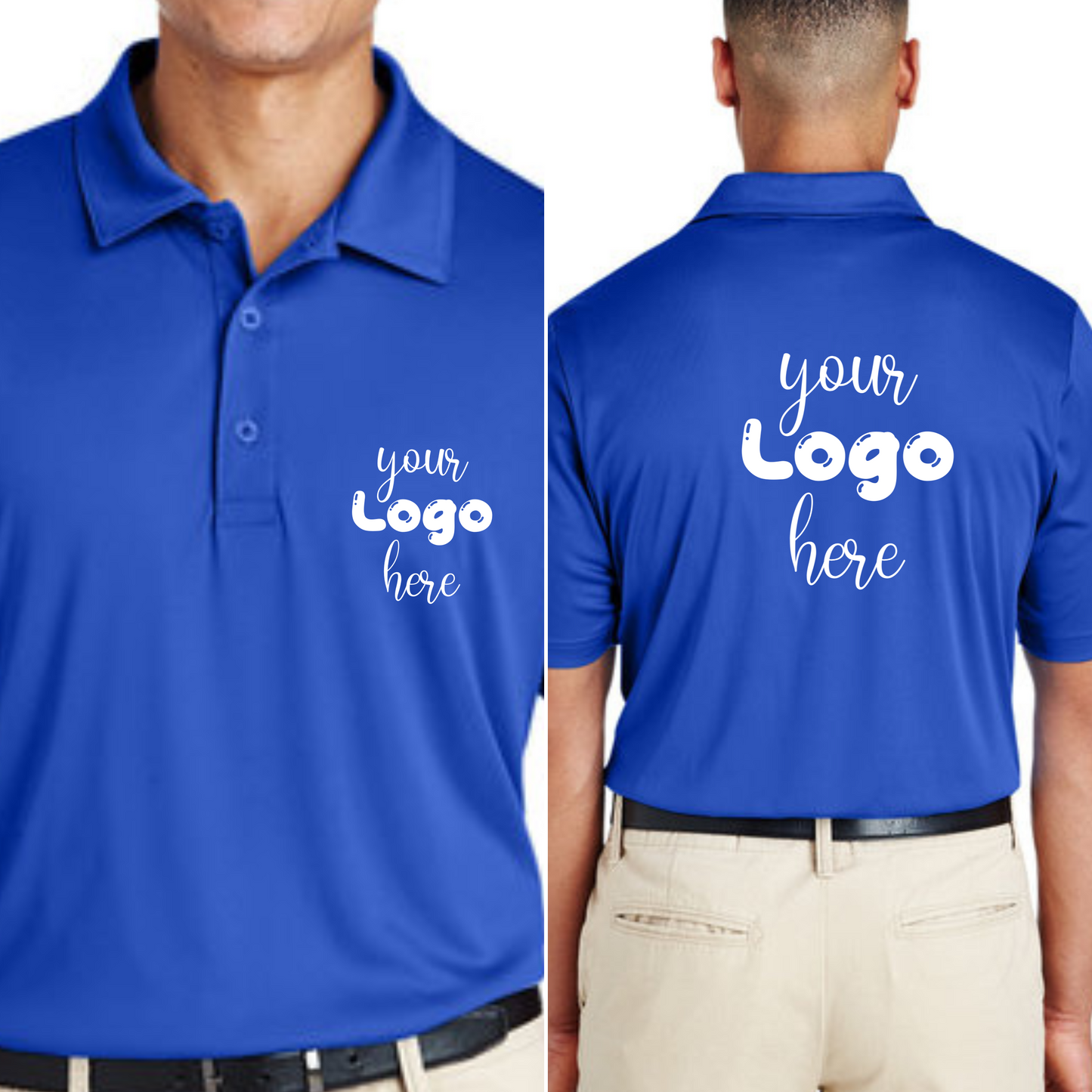 Unisex Polo Shirt with Custom Imagen / Logo - Font And Back