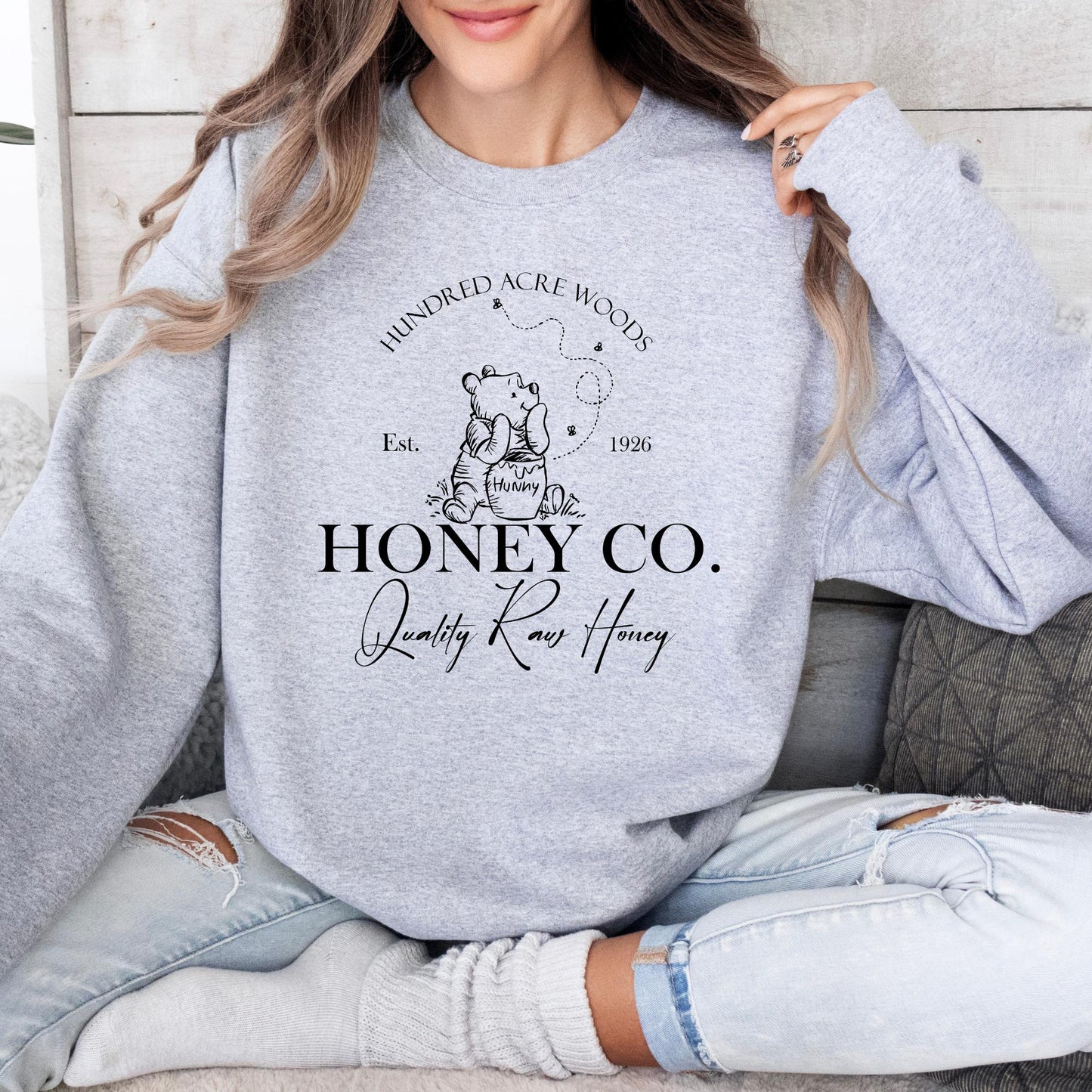 Winnie the Pooh Sweatshirt - Retro Honey Co. Crewneck, Vintage Winnie the Pooh Crewneck, Winnie the Pooh Fan Gift