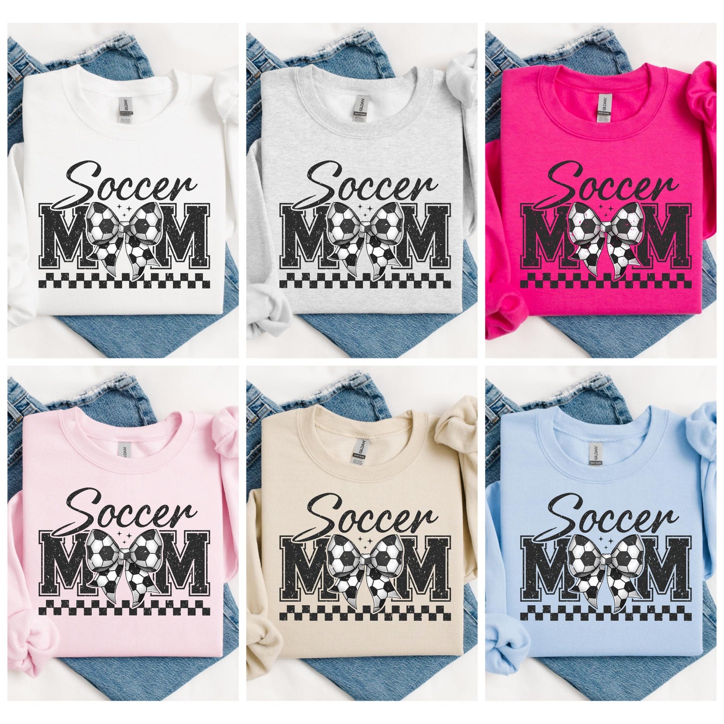 Soccer Mom Sweatshirt Personalized Coquette Soccer Sweatshirt with Name on Sleeve Sports Mom Shirt Mom Custom Gift