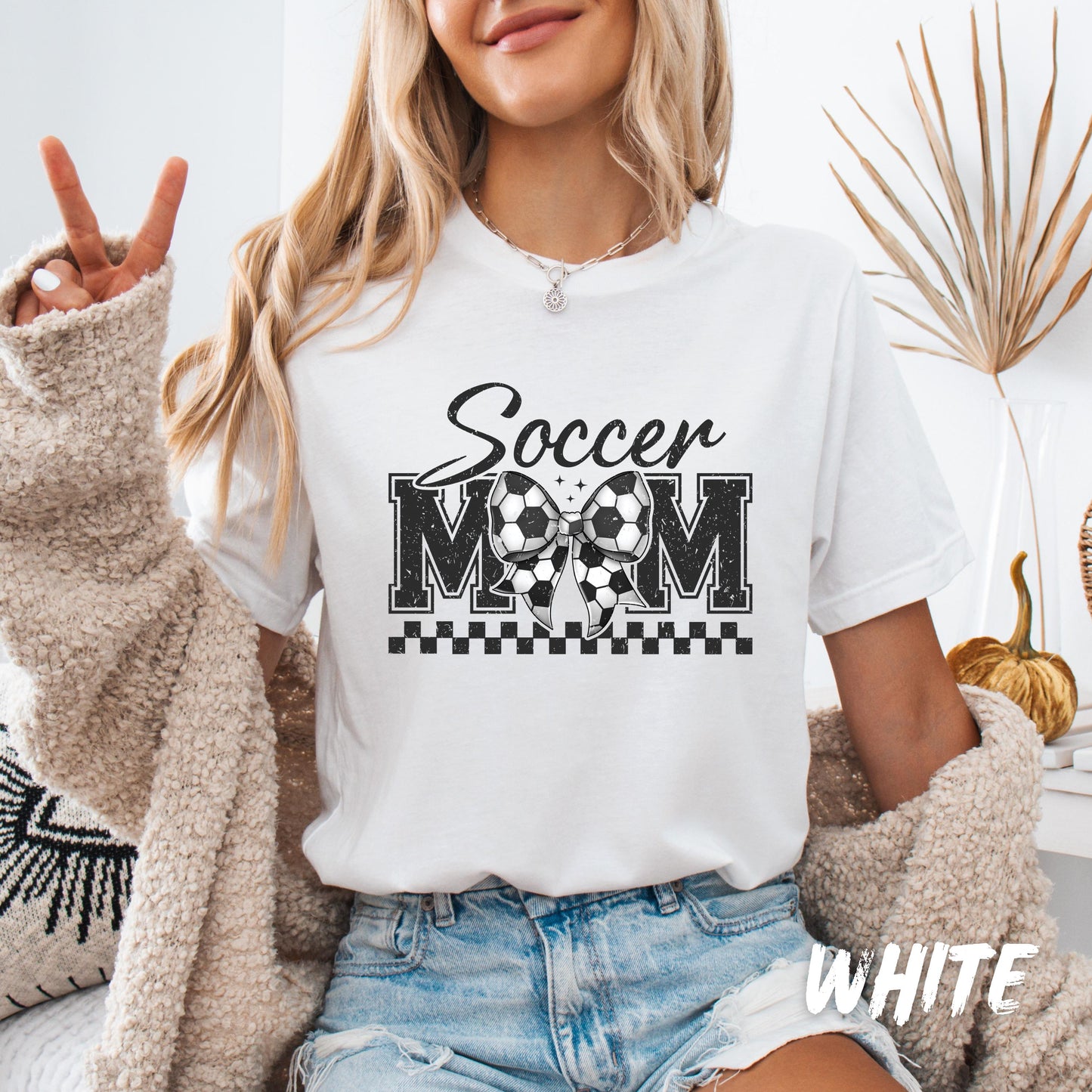 Soccer Mom Sweatshirt Personalized Coquette Soccer Sweatshirt with Name on Sleeve Sports Mom Shirt Mom Custom Gift