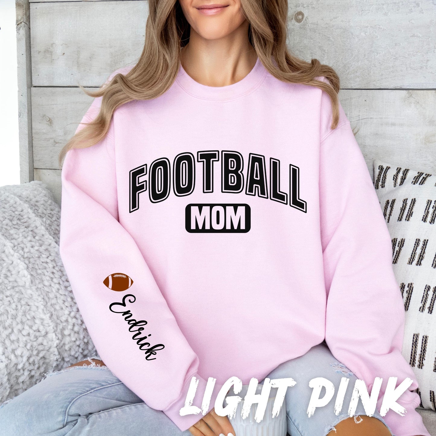 Custom Football Mom Sweatshirt β Personalized Name & Football Crewneck β Game Day Sweater β Sports Mom Gift β Team Spirit Sweater