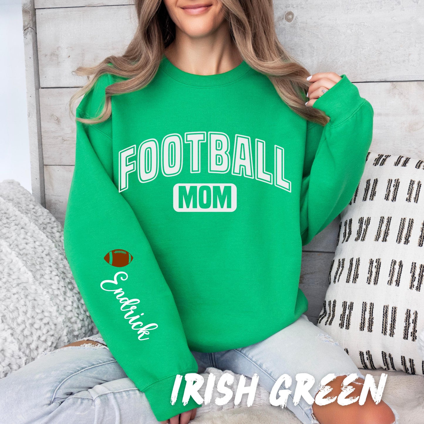 Custom Football Mom Sweatshirt β Personalized Name & Football Crewneck β Game Day Sweater β Sports Mom Gift β Team Spirit Sweater