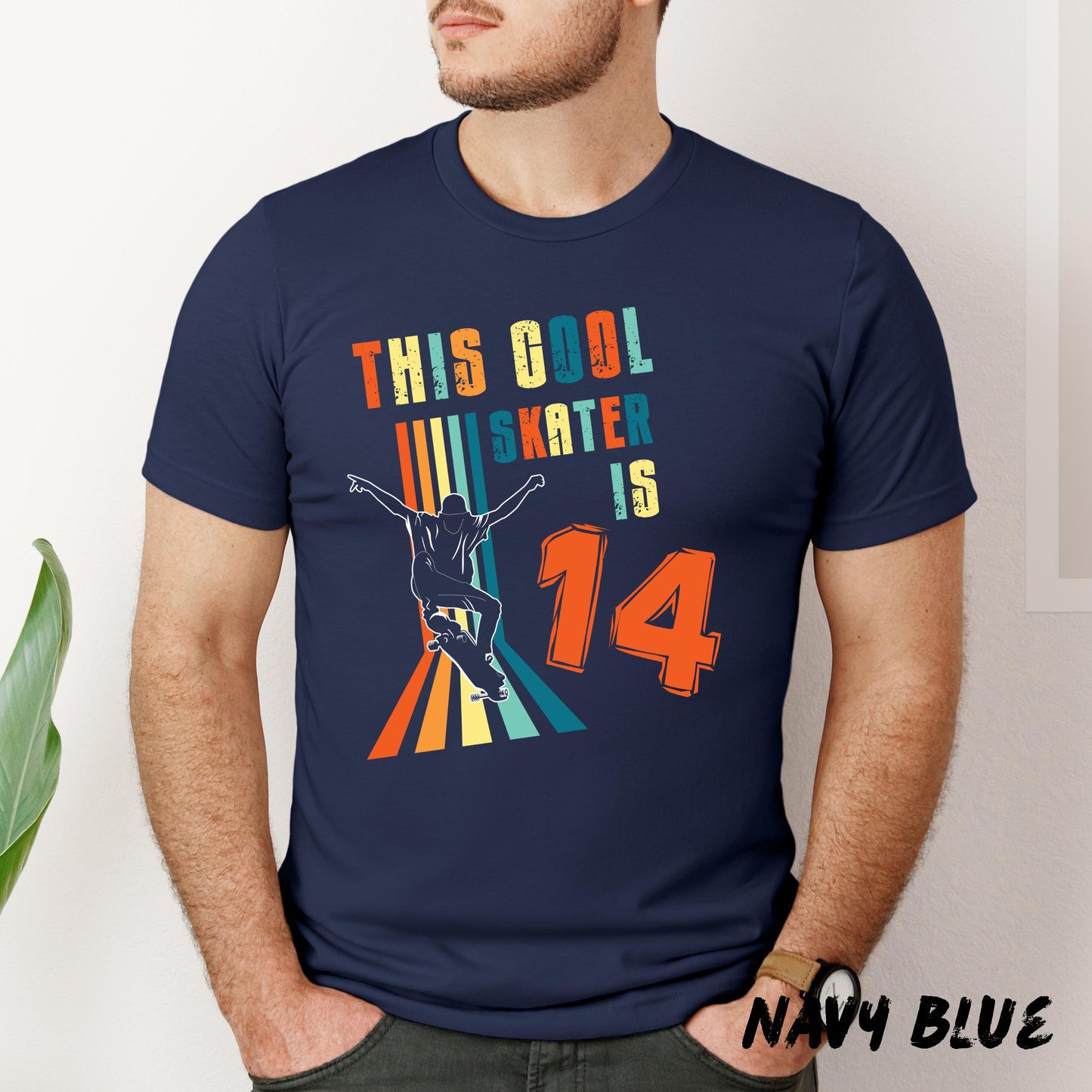 Skater Birthday Shirt Custom Age Skateboarder Tee for Boys, Retro Skateboarding Birthday T-Shirt, Personalized Skateboarding Gift