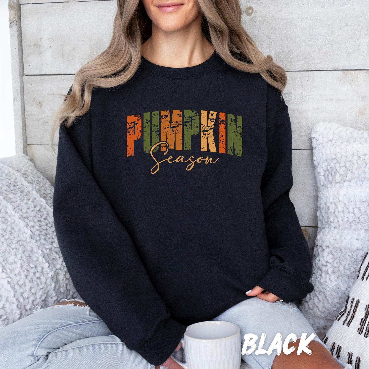 Pumpkin Season Sweatshirt β Unisex Fall Pullover for Adults & Kids β Cozy Autumn Sweater β Thanksgiving Shirt β Distressed Fall Outfit