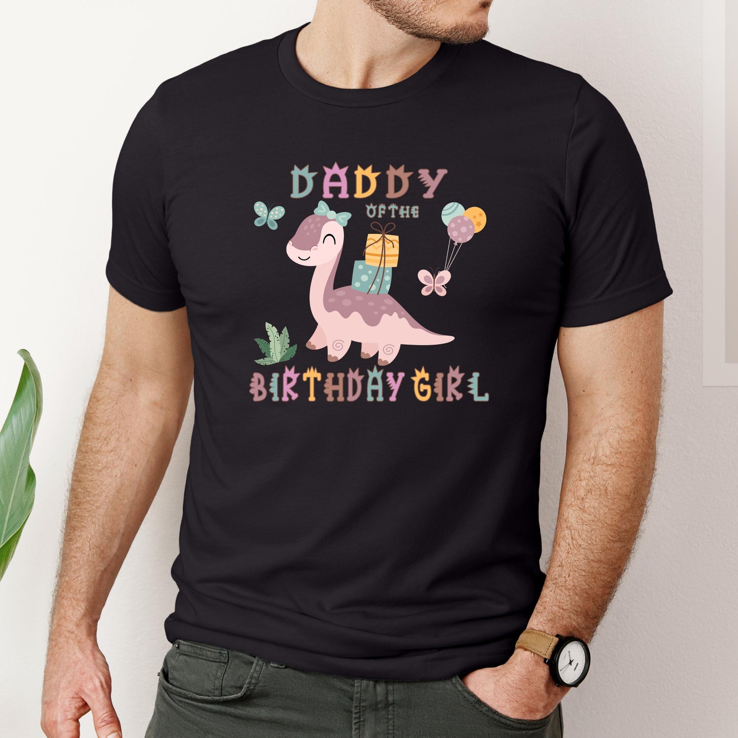 Custom Dinosaur Birthday Shirt – Personalized Name & Age Birthday Girl Tee – Matching Family Birthday Shirts – Cute Dino Party Shirt