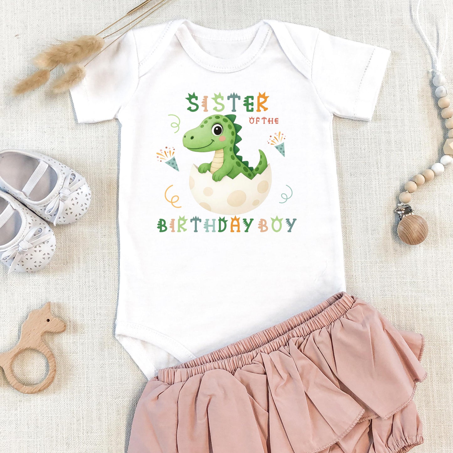 Custom Dinosaur Birthday Shirt – Personalized Name & Age Birthday Tee – Cute Baby Dino Hatching Shirt – Kids Dino Birthday Party Outfit