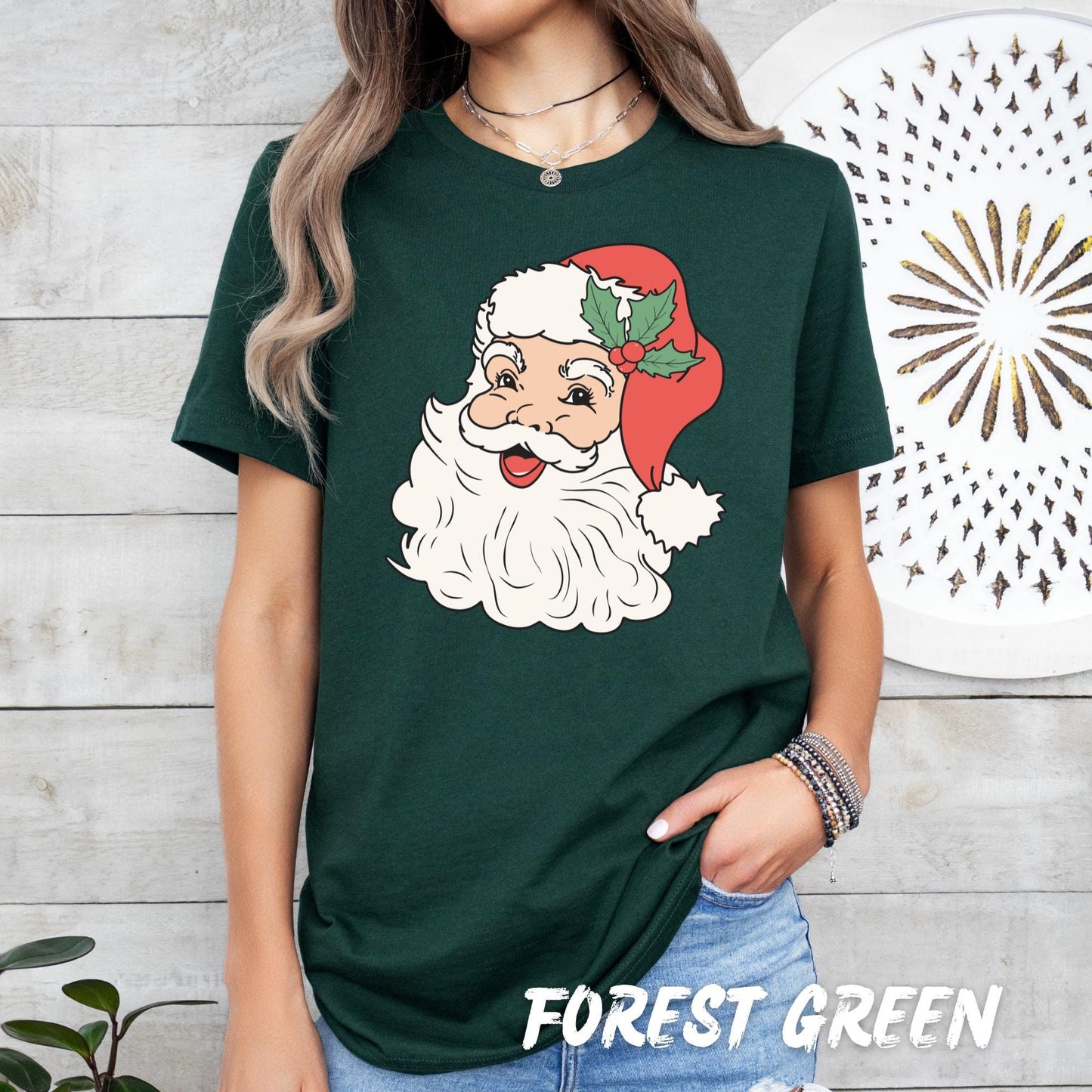 Vintage Santa Face Sweatshirt | Red Christmas Crewneck | Retro Santa Claus Holiday Sweater | Santa Claus Face Shirt