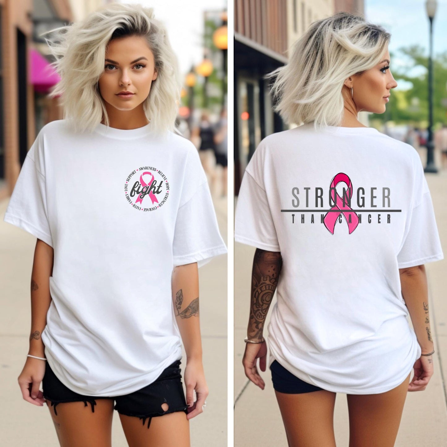Stronger Than Cancer T-Shirt – Breast Cancer Awareness Pink Ribbon Shirt, Fight Cancer Support Tee, Survivor Gift Top - Breast Cancer Shirt