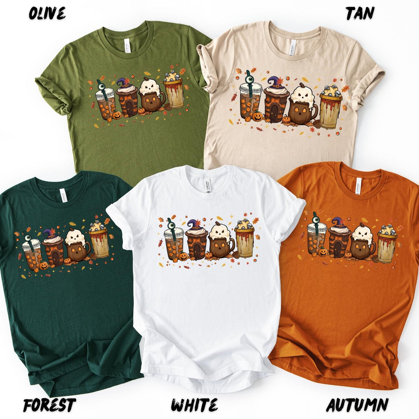 Cute Halloween Drinks Shirt β Spooky Fall Coffee & Treats Tee β Cozy Halloween Shirt - Halloween Coffee Shirt - Coffee Lover Gift