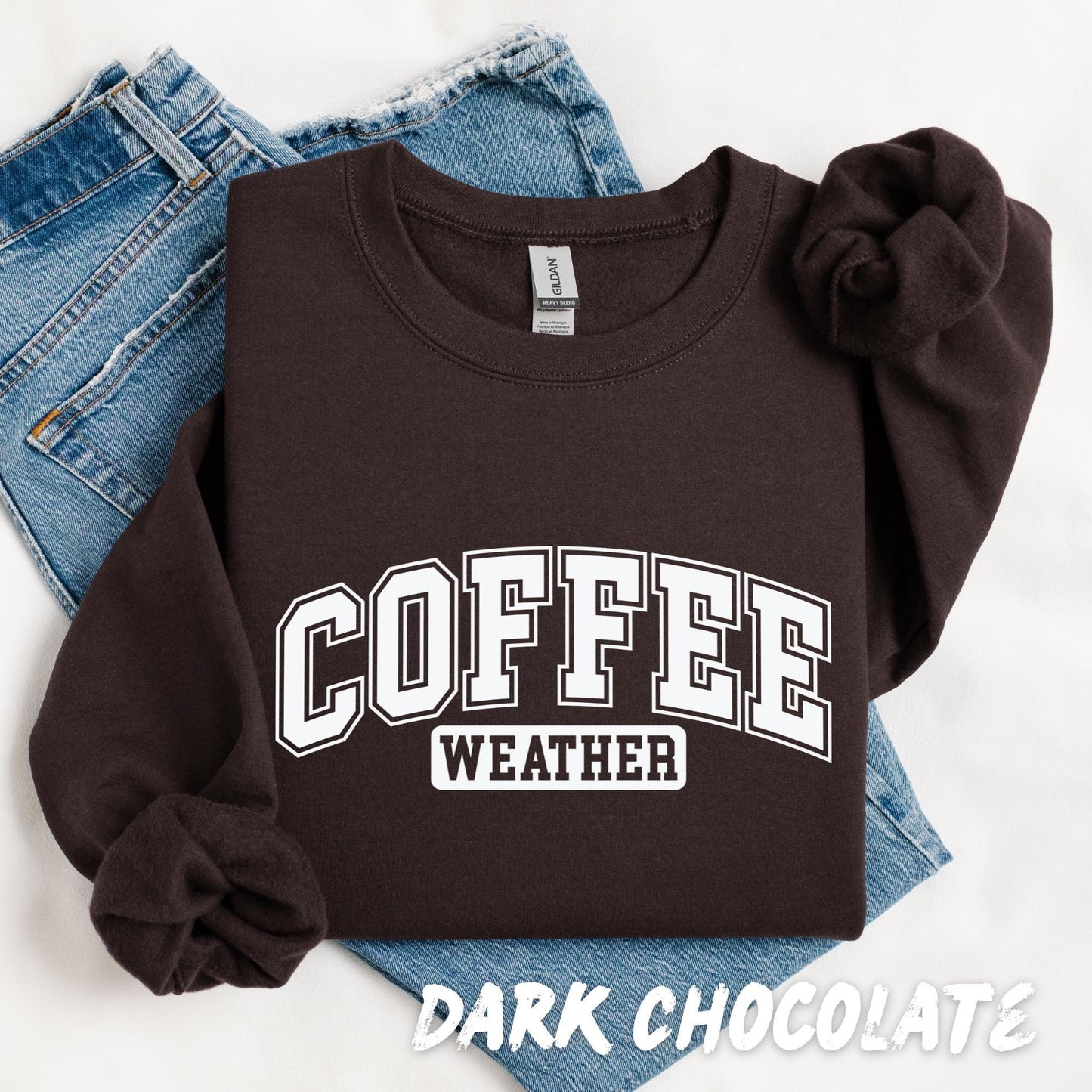 Coffee Weather Sweatshirt | Fall Crewneck for Coffee Lovers | Cozy Autumn Pullover Gift for Her | Cute Neutral Aesthetic Fall Sweater