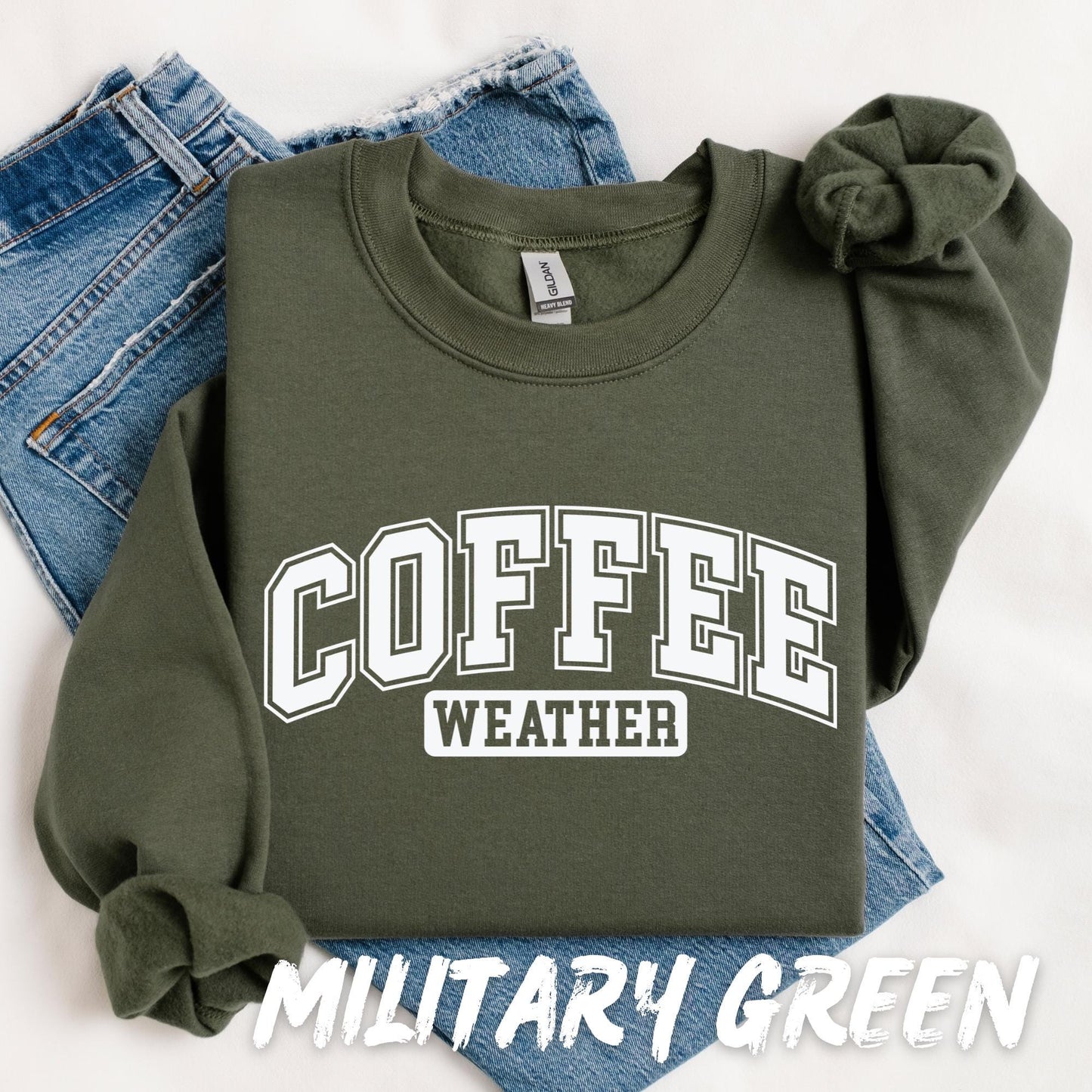 Coffee Weather Sweatshirt | Fall Crewneck for Coffee Lovers | Cozy Autumn Pullover Gift for Her | Cute Neutral Aesthetic Fall Sweater