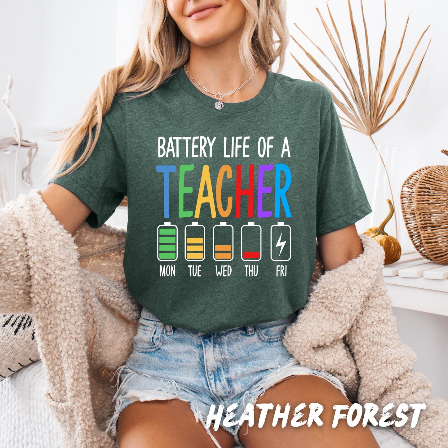 Thanksgiving Teacher Shirt - One Thankful Teacher Turkey Graphic Tee, Fall Teacher Shirt, Cute Autumn Holiday Top, Teacher Appreciation Gift