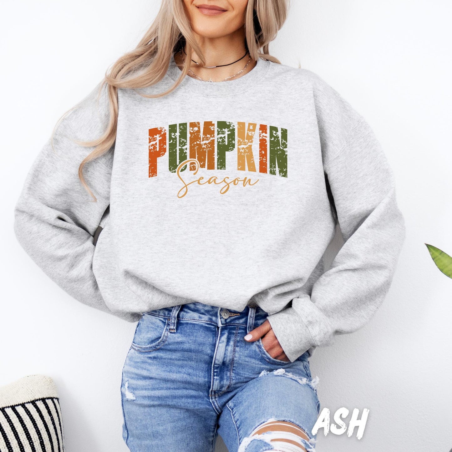 Pumpkin Season Sweatshirt β Unisex Fall Pullover for Adults & Kids β Cozy Autumn Sweater β Thanksgiving Shirt β Distressed Fall Outfit