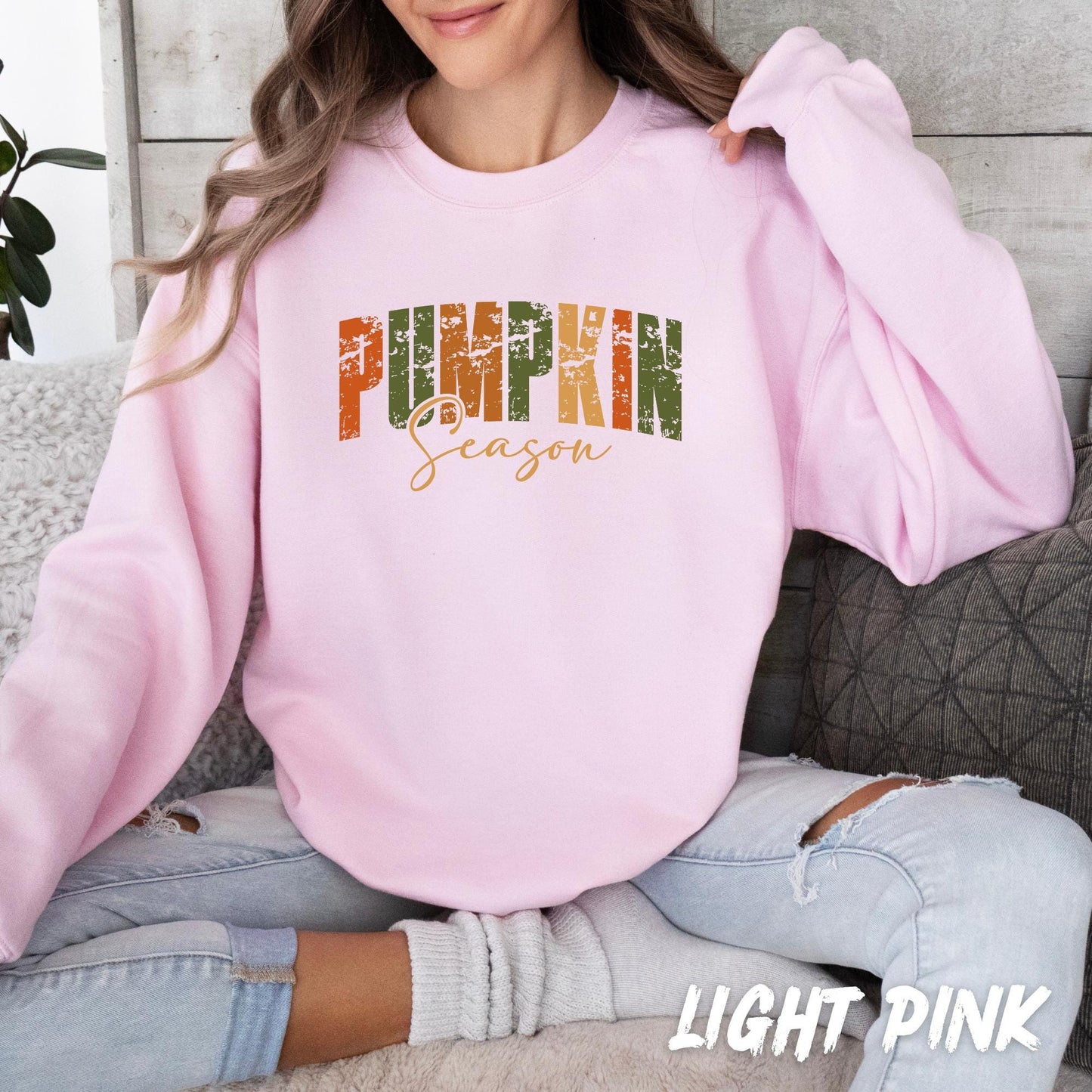 Pumpkin Season Sweatshirt β Unisex Fall Pullover for Adults & Kids β Cozy Autumn Sweater β Thanksgiving Shirt β Distressed Fall Outfit