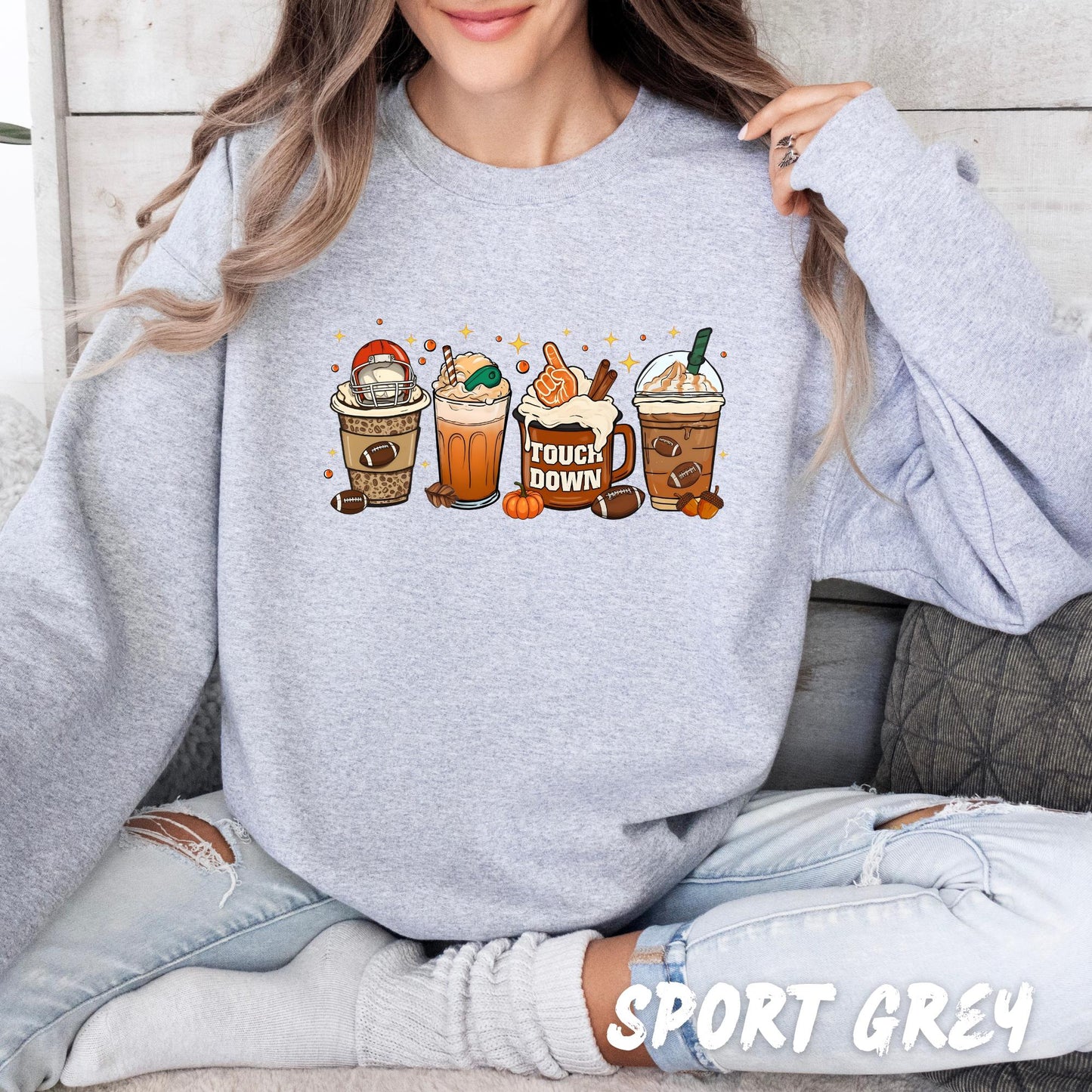 Game Day Coffee Sweatshirt β Fall Football Lover Shirt β Pumpkin Spice Latte Pullover β Touchdown Sweater β Sports & Coffee Fall Tee