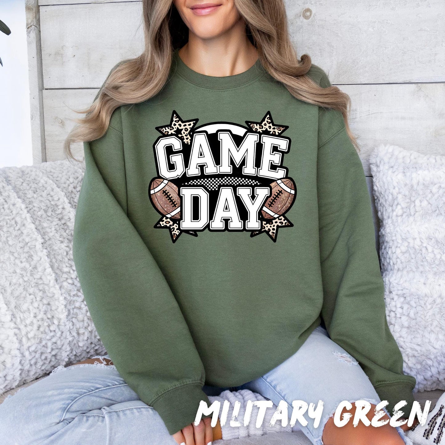 Game Day Sweatshirt | Women Football Sweater | Cute Sports Fan T-Shirt | College & High School Football Outfit | Football Mom Sweatshirt