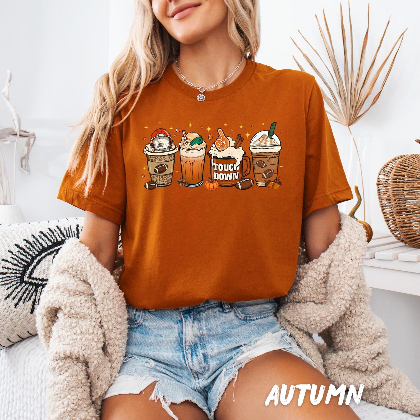 Game Day Coffee Shirt β Fall Football Lover Shirt β Pumpkin Spice Latte Tee β Touchdown Shirt β Sports & Coffee Fall Tee