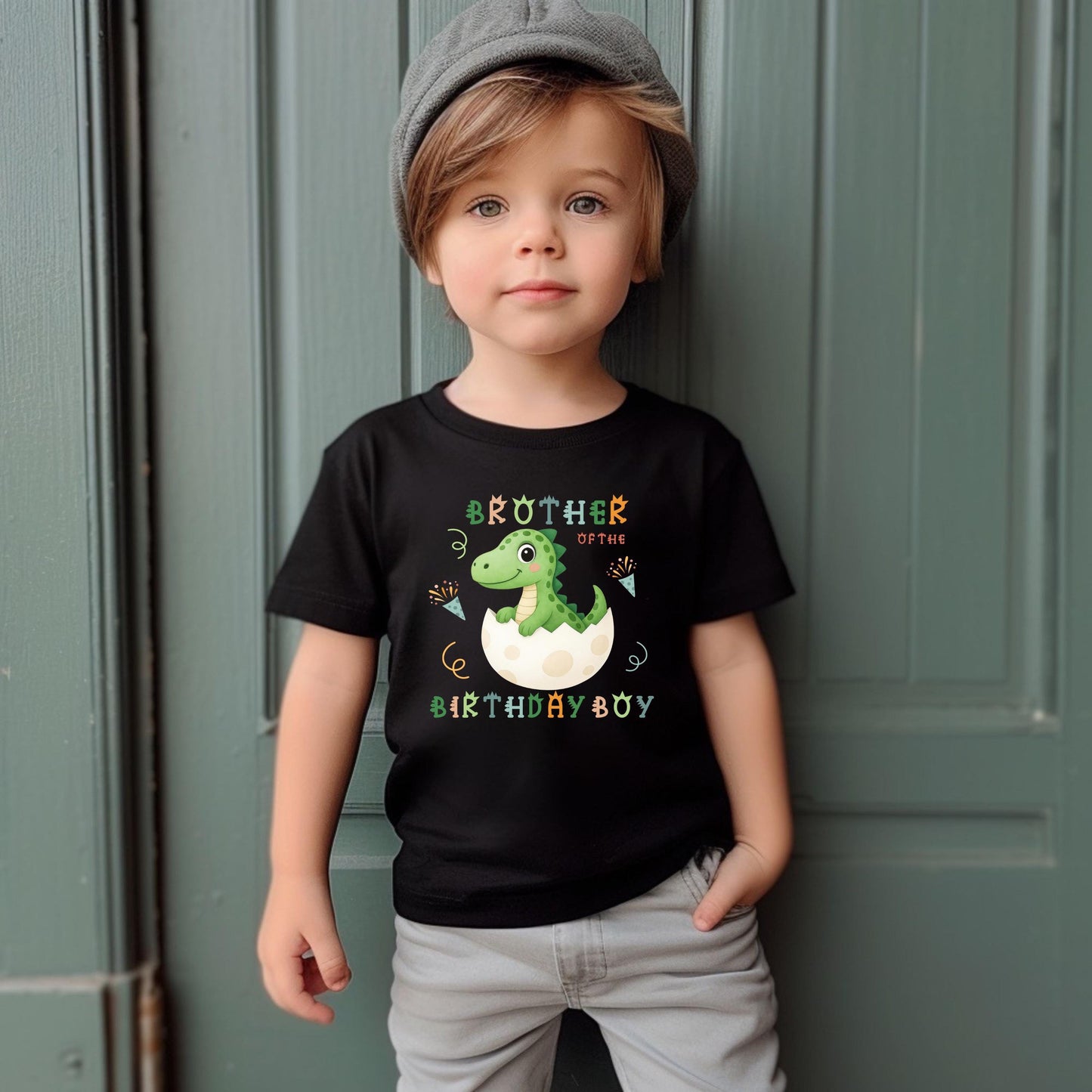 Custom Dinosaur Birthday Shirt – Personalized Name & Age Birthday Tee – Cute Baby Dino Hatching Shirt – Kids Dino Birthday Party Outfit