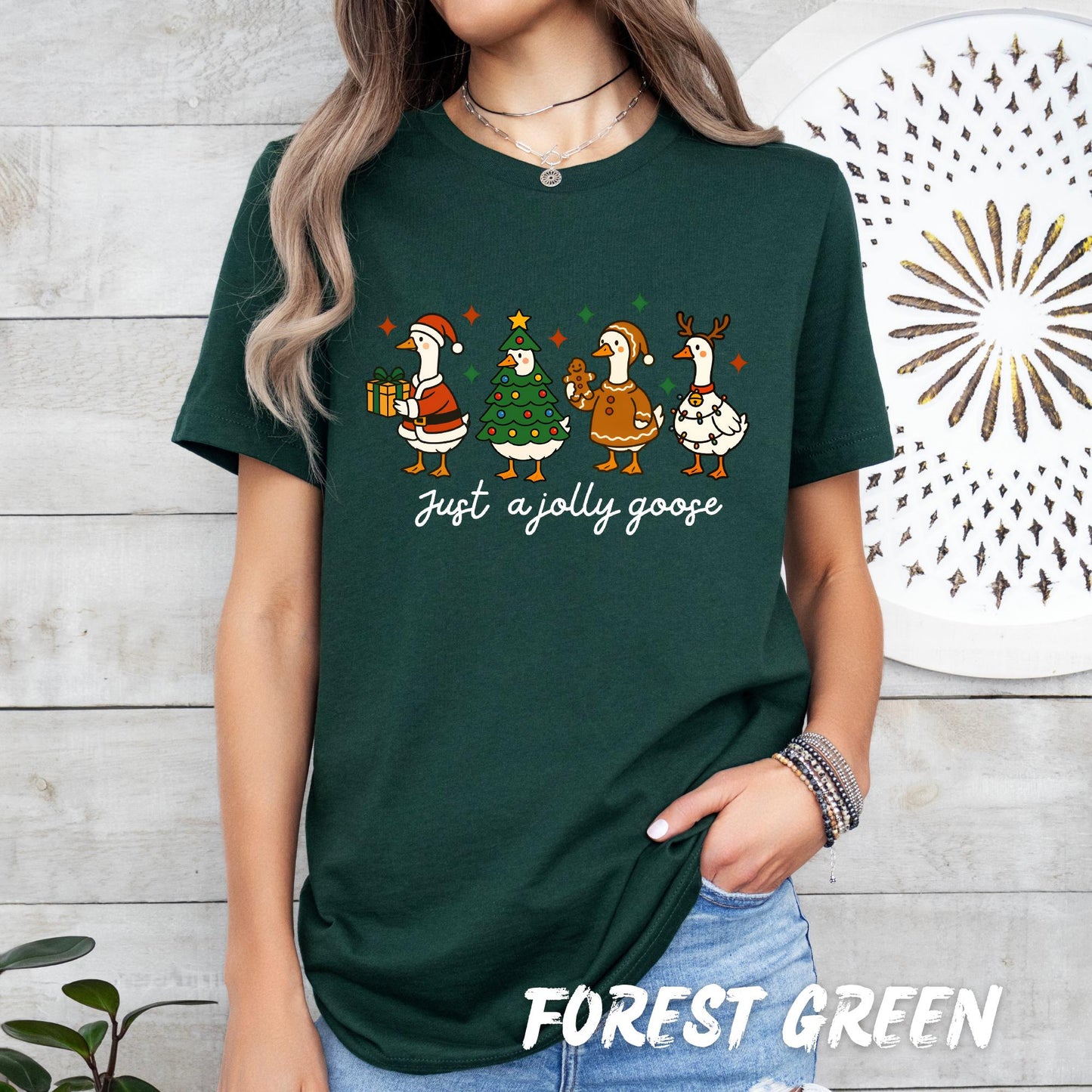 Just a Jolly Goose Sweatshirt – Funny Christmas Goose Shirt – Cute Holiday Sweater – Unisex Festive Pullover – Animal Christmas Gift