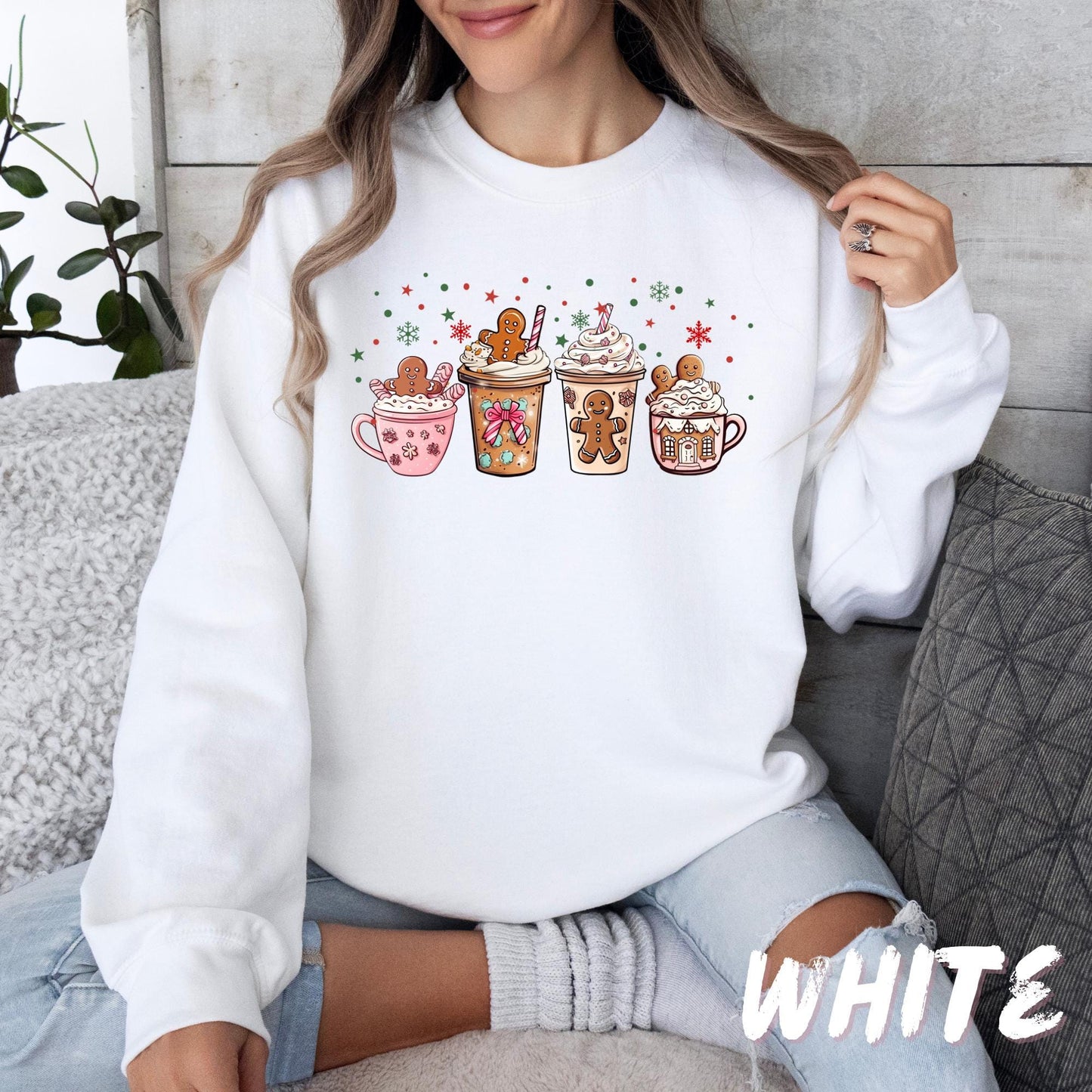 Gingerbread Mug Sweatshirt β Cute Christmas Cocoa Sweater β Holiday Coffee Shirt β Unisex Festive Pullover β Hot Chocolate Gift Tee