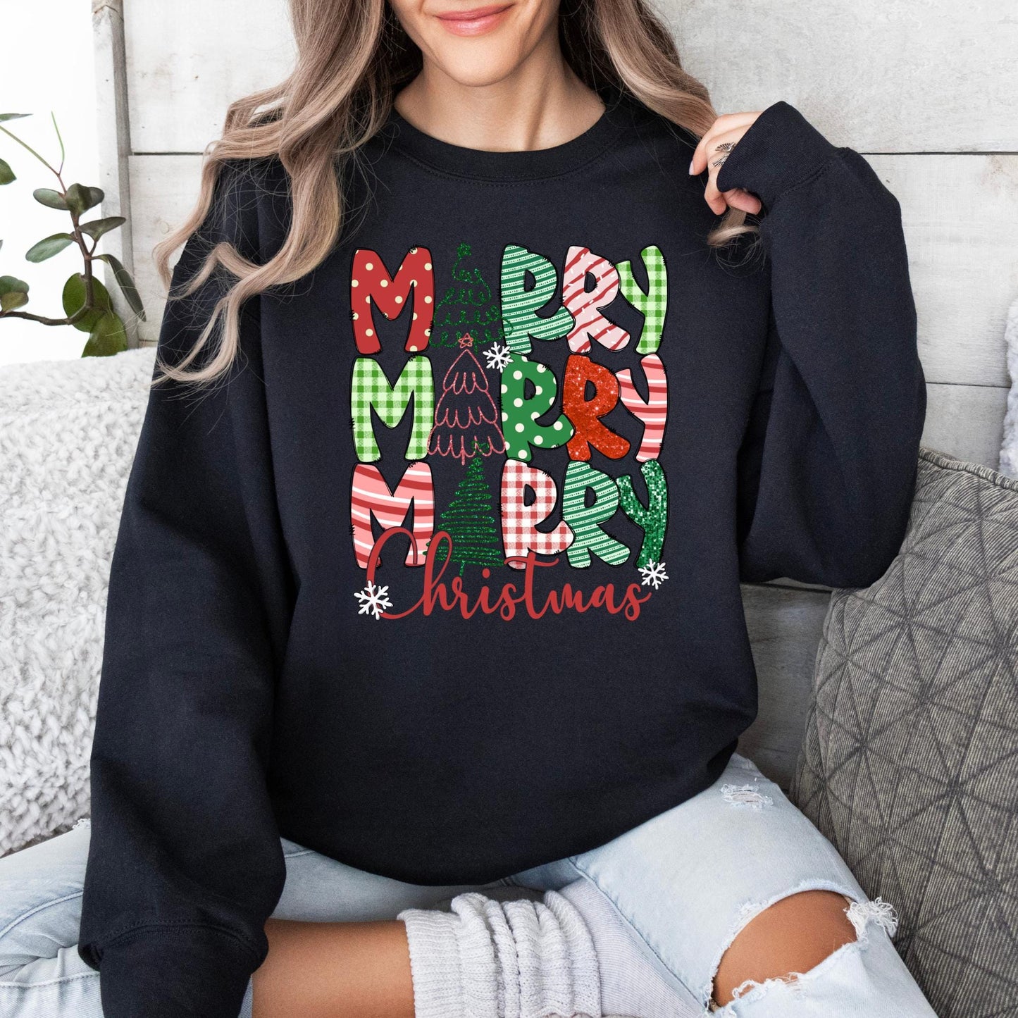 Merry Christmas Sweatshirt | Festive Holiday Pullover | Cute Winter Graphic Sweater | Merry Christmas Crewneck | Christmas Sweater
