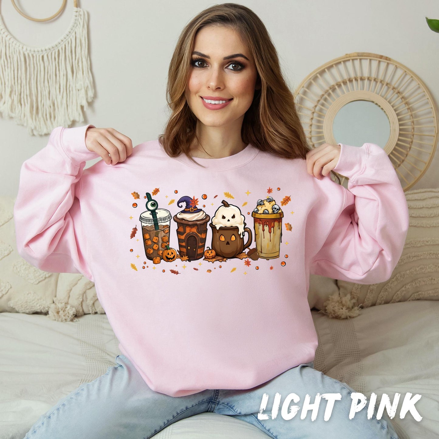 Cute Halloween Drinks Sweatshirt – Spooky Fall Coffee & Treats Pullover – Cozy Halloween Shirt - Coffee Lover Gift - Spooky Coffee Sweater